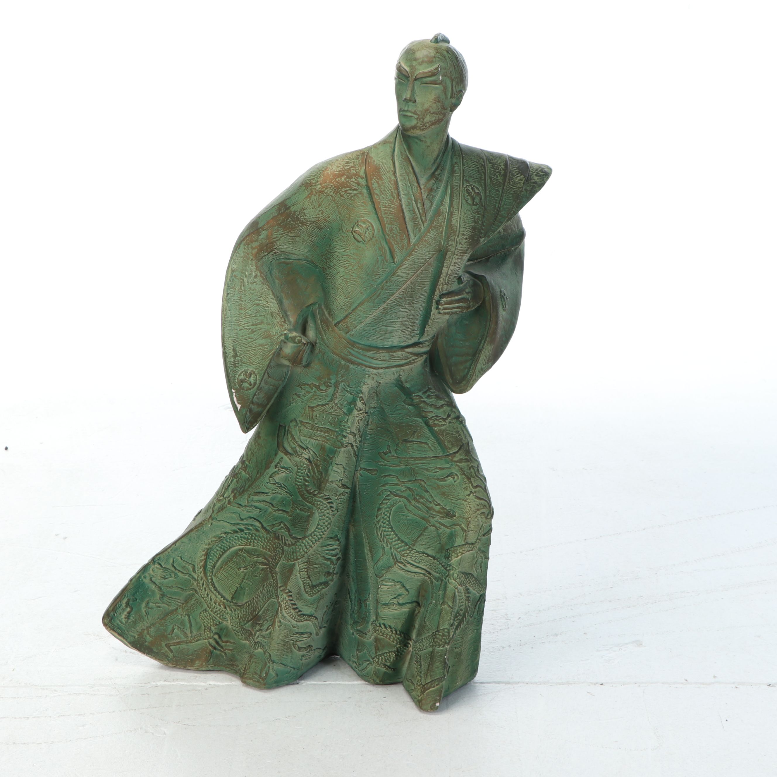 After Yashima Gakutei Austin Productions Plaster Statue of Samurai, 1989