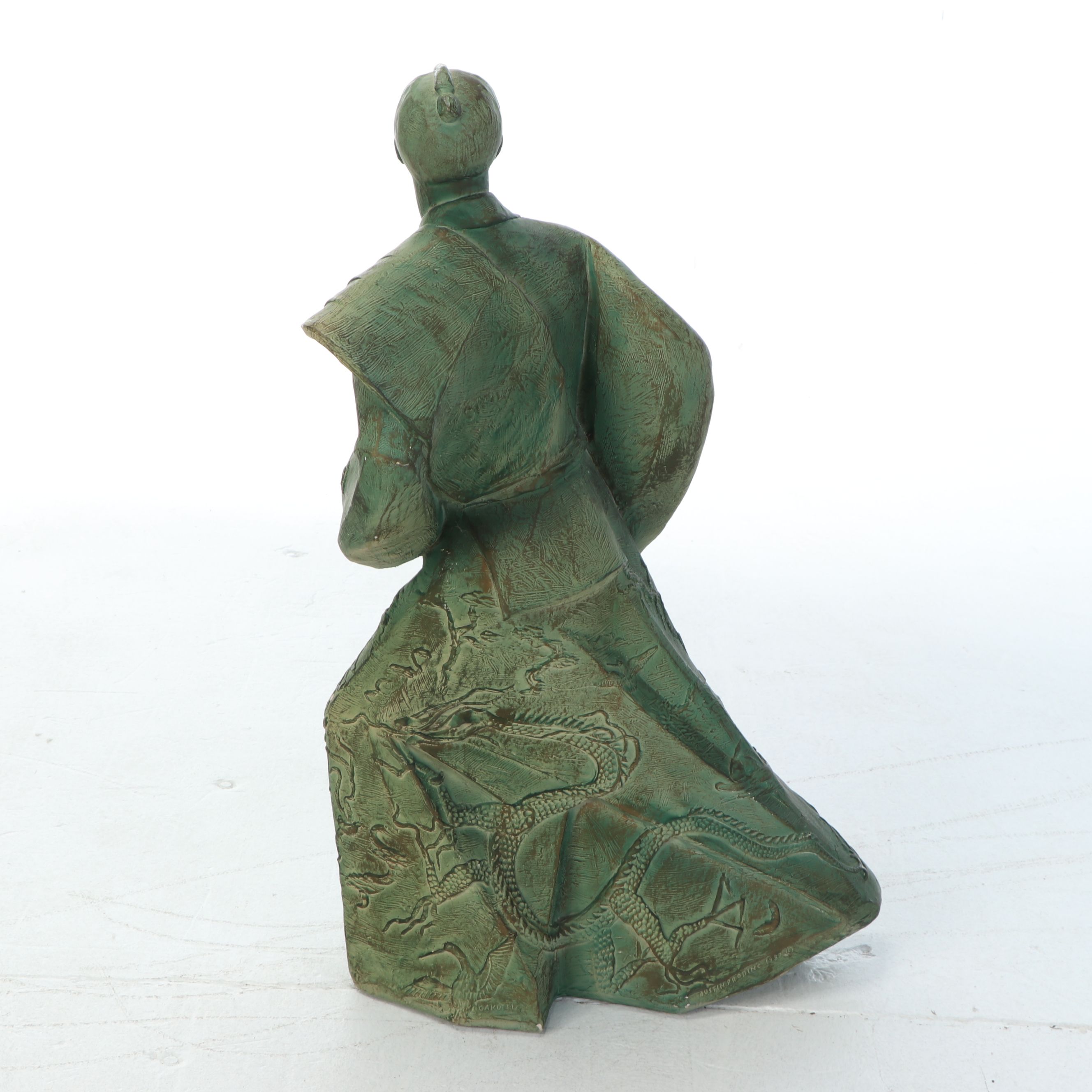 After Yashima Gakutei Austin Productions Plaster Statue of Samurai, 1989