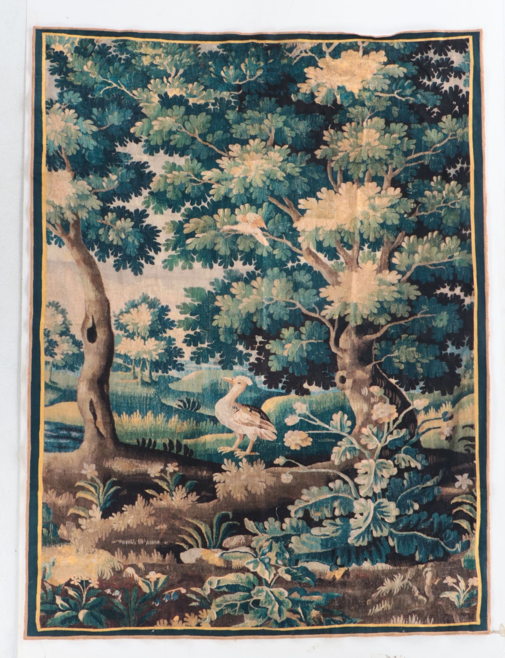 Contemporary French Verdure Aubusson Genre Scene Tapestry