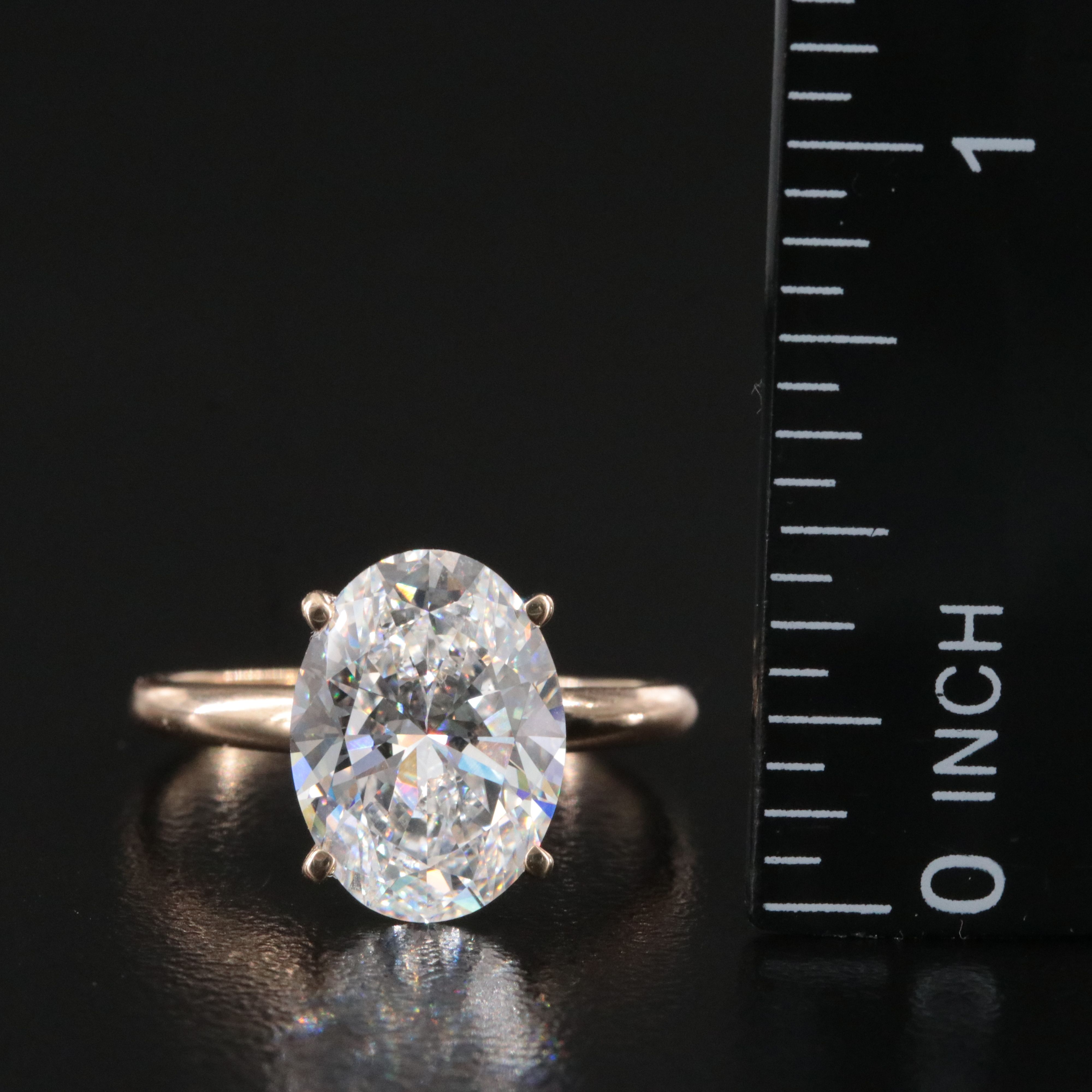 14K 4.05 CT Lab Grown Diamond Solitaire Ring with IGI Report