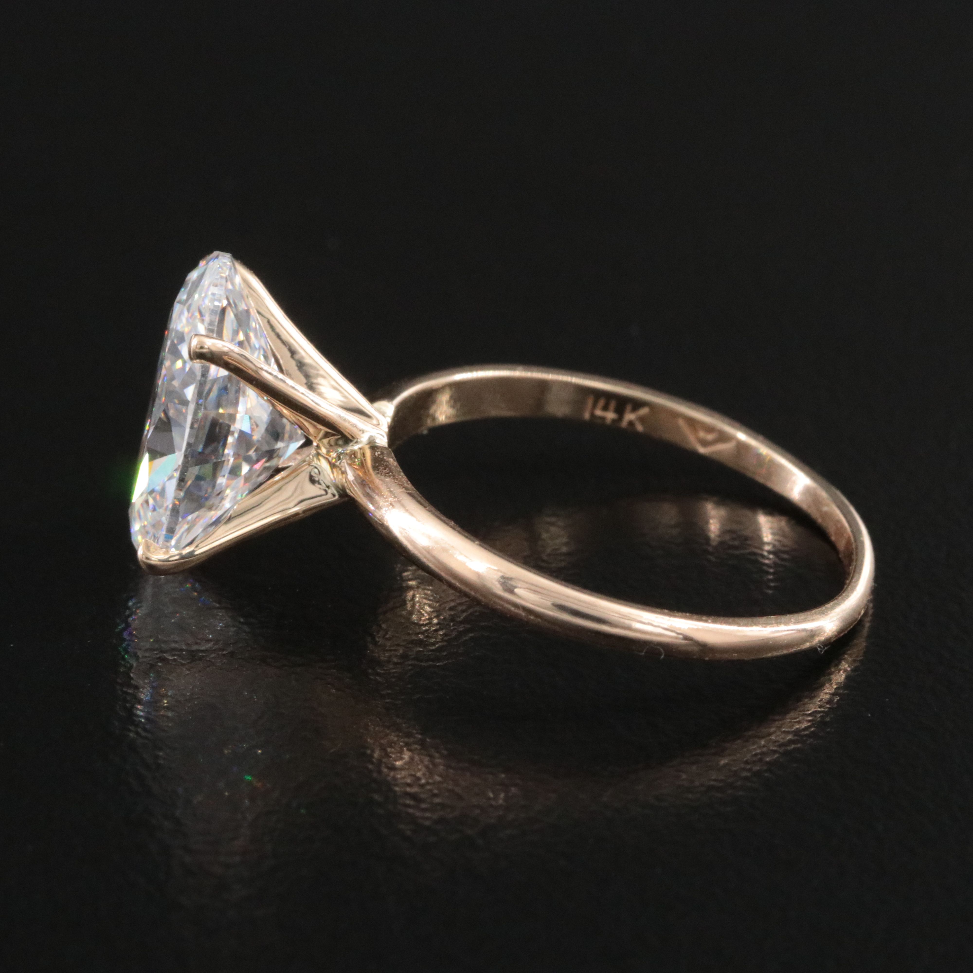 14K 4.05 CT Lab Grown Diamond Solitaire Ring with IGI Report