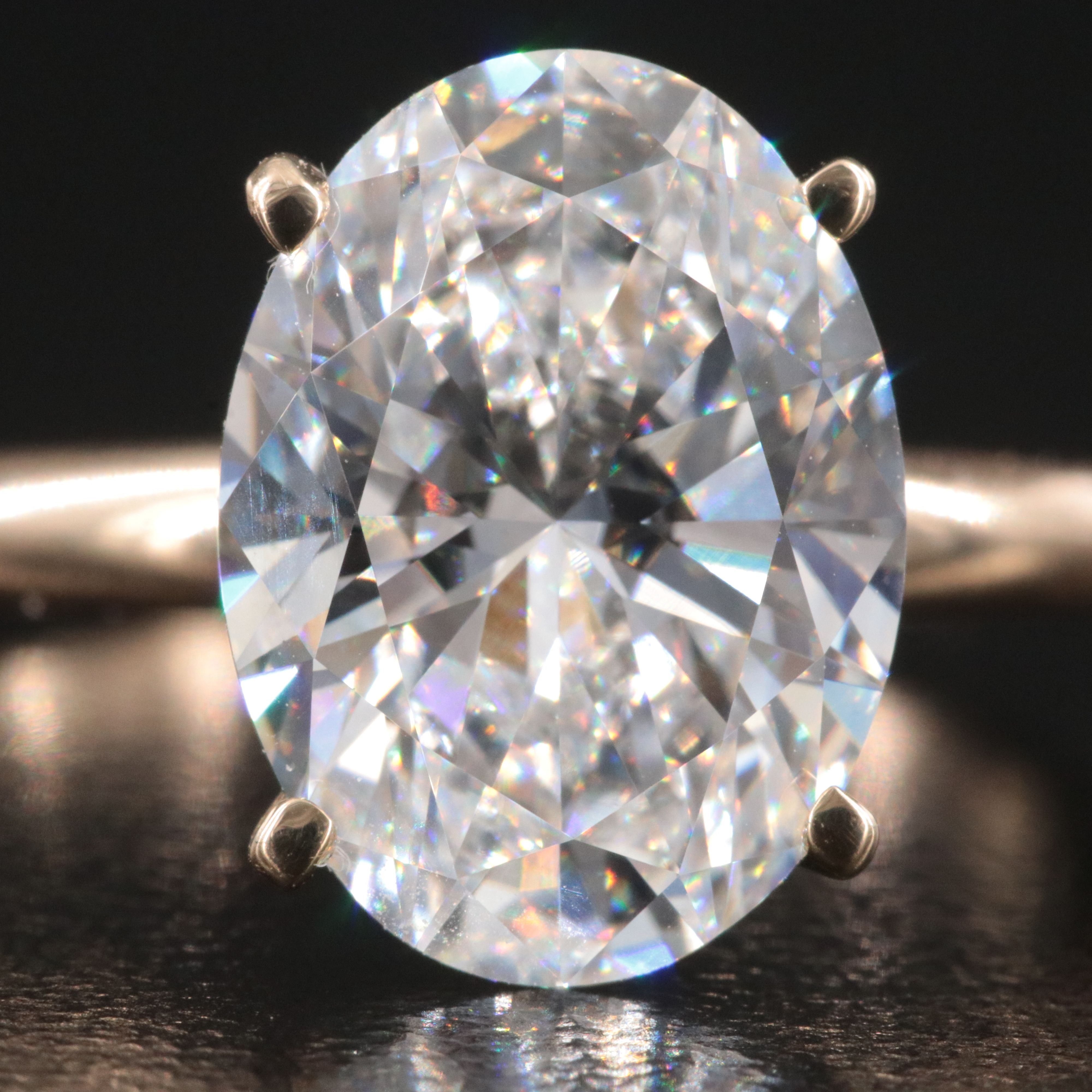 14K 4.05 CT Lab Grown Diamond Solitaire Ring with IGI Report