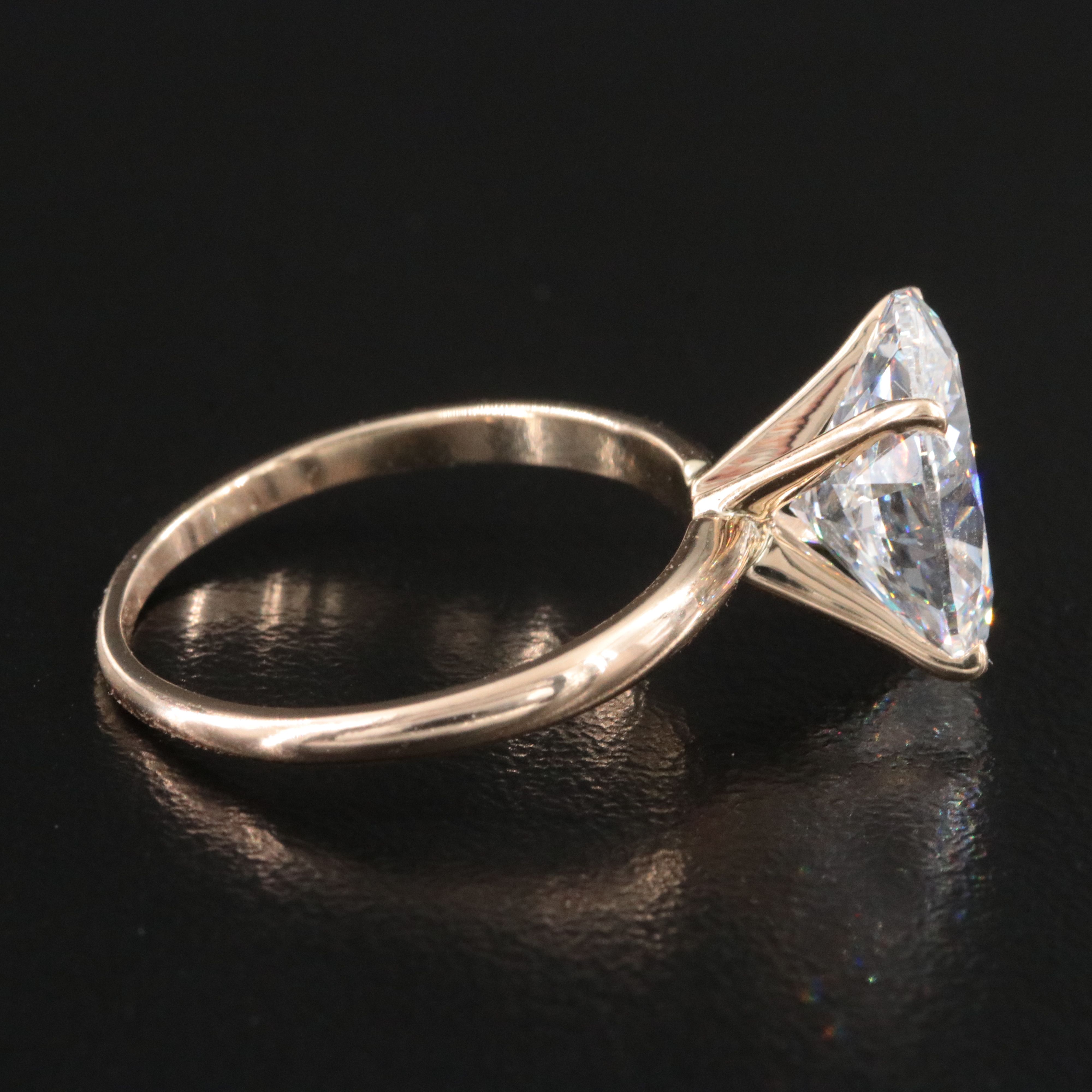 14K 4.05 CT Lab Grown Diamond Solitaire Ring with IGI Report