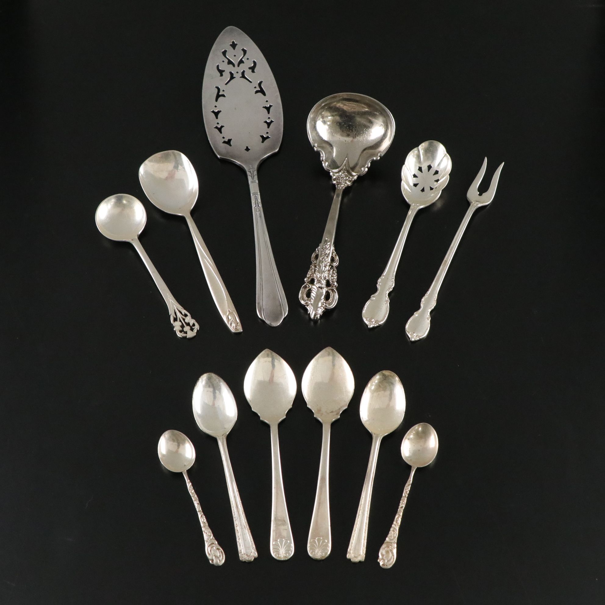 Silver Plate Sauce Ladle, Fruit Fork, Teaspoons and More