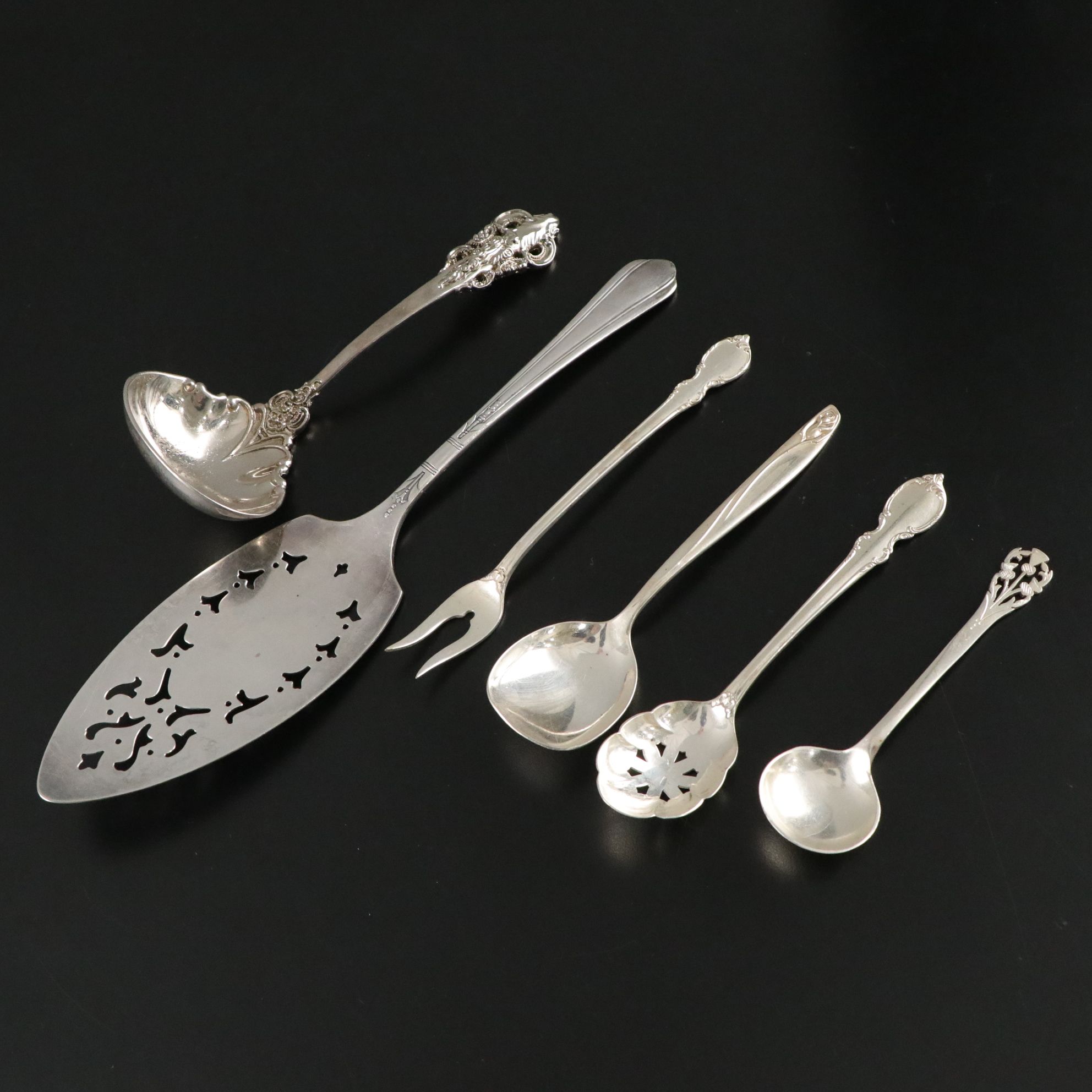 Silver Plate Sauce Ladle, Fruit Fork, Teaspoons and More
