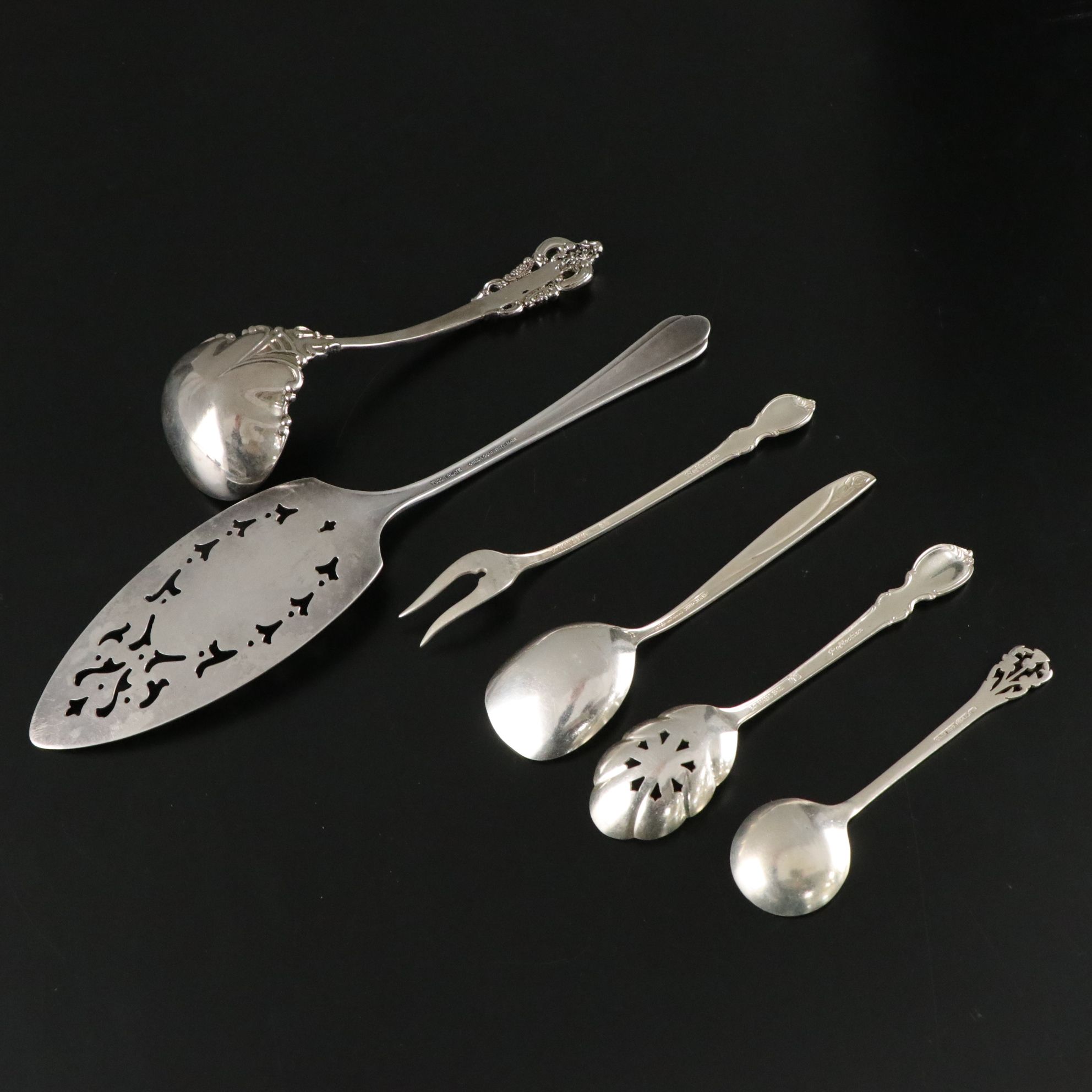 Silver Plate Sauce Ladle, Fruit Fork, Teaspoons and More