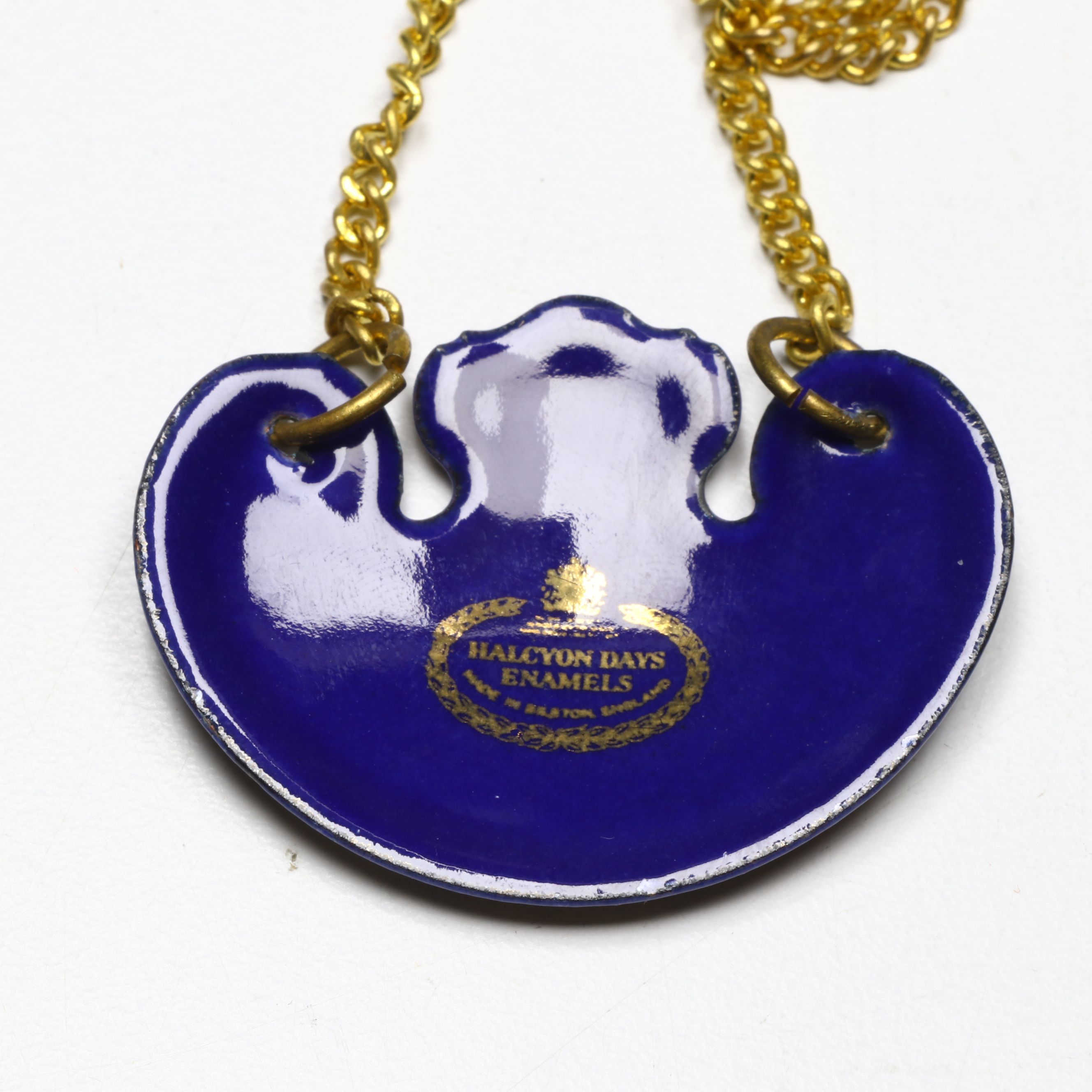 Halcyon Days Cobalt and Gilt Enamel Liquor Tags, Late 20th Century