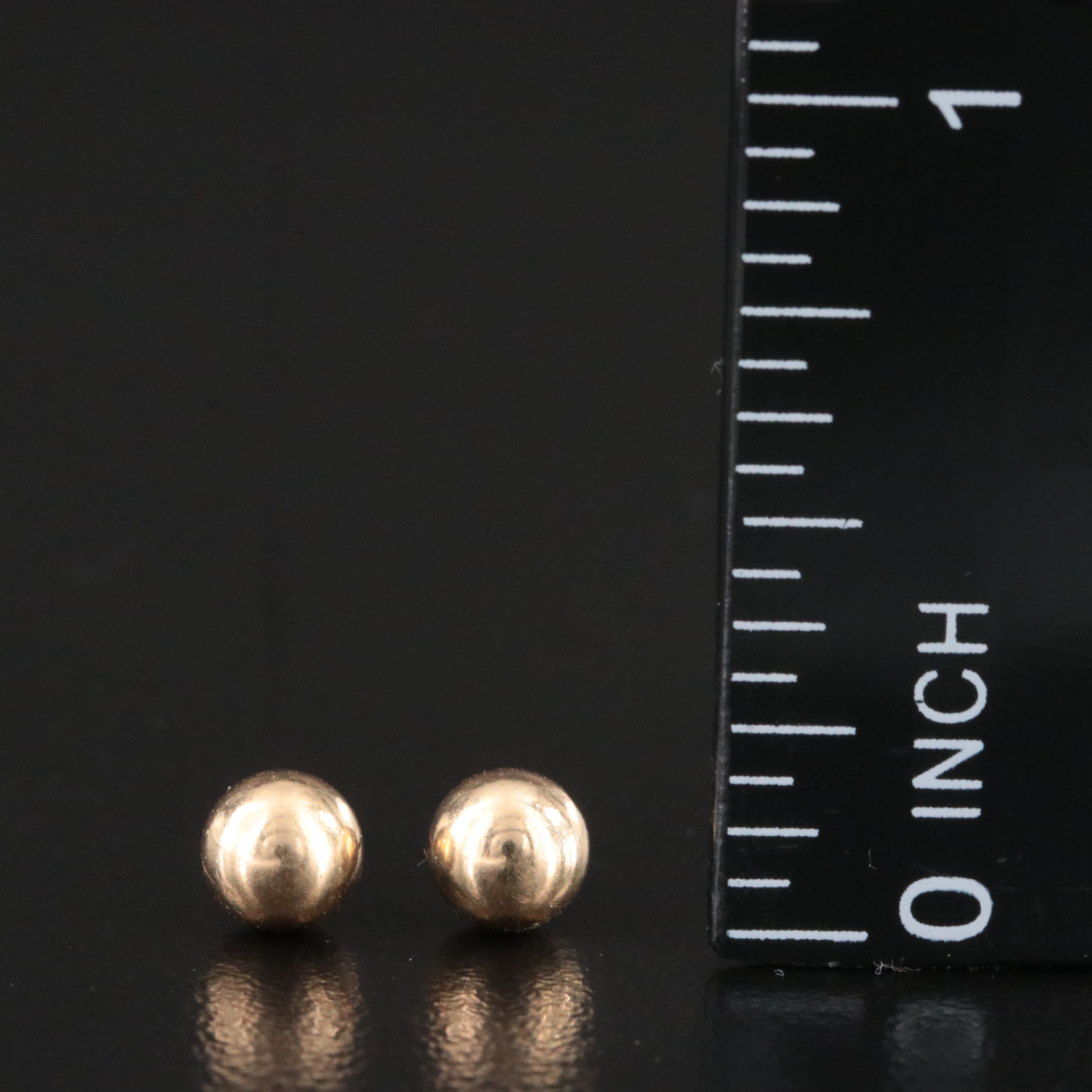 14K Sphere Stud Earrings