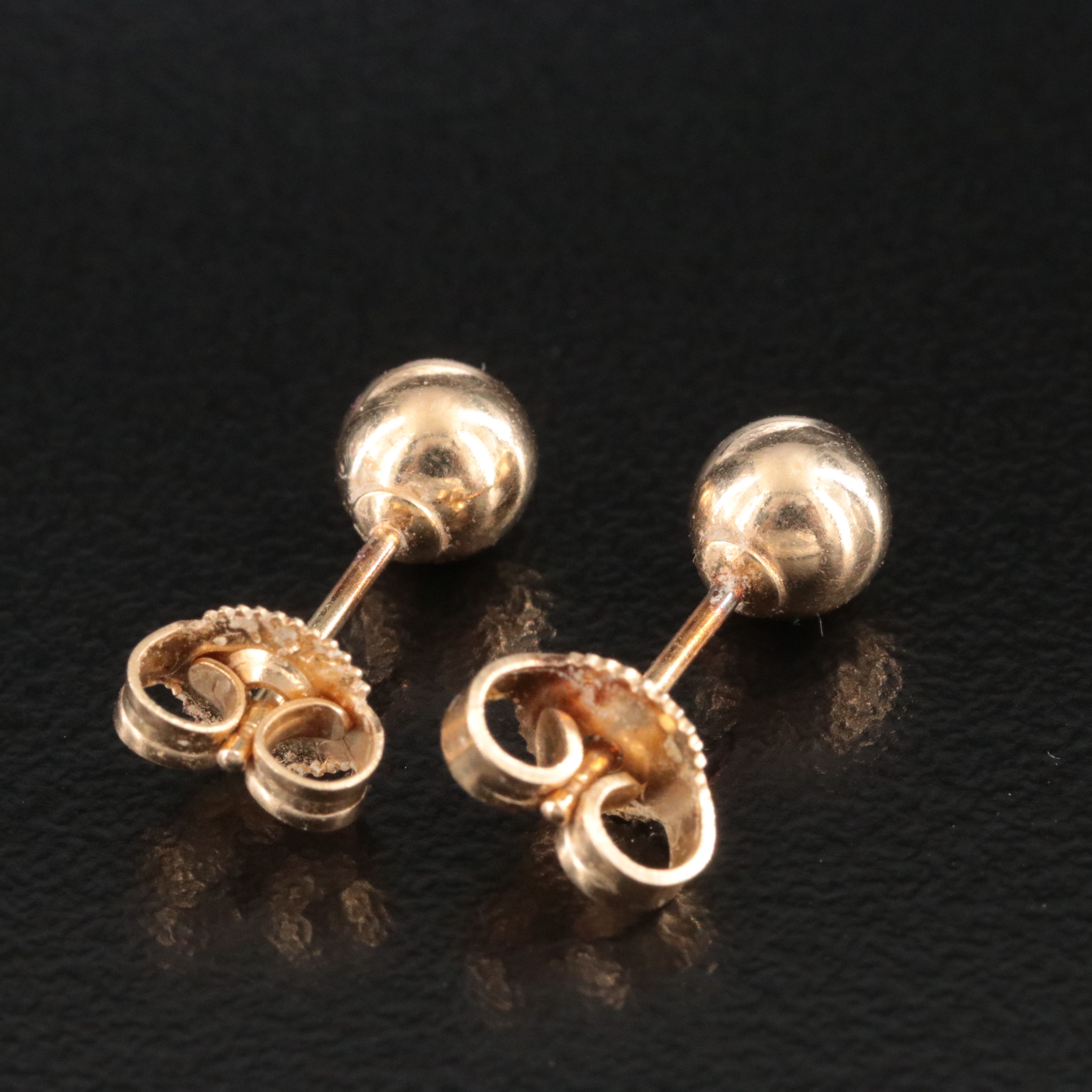 14K Sphere Stud Earrings