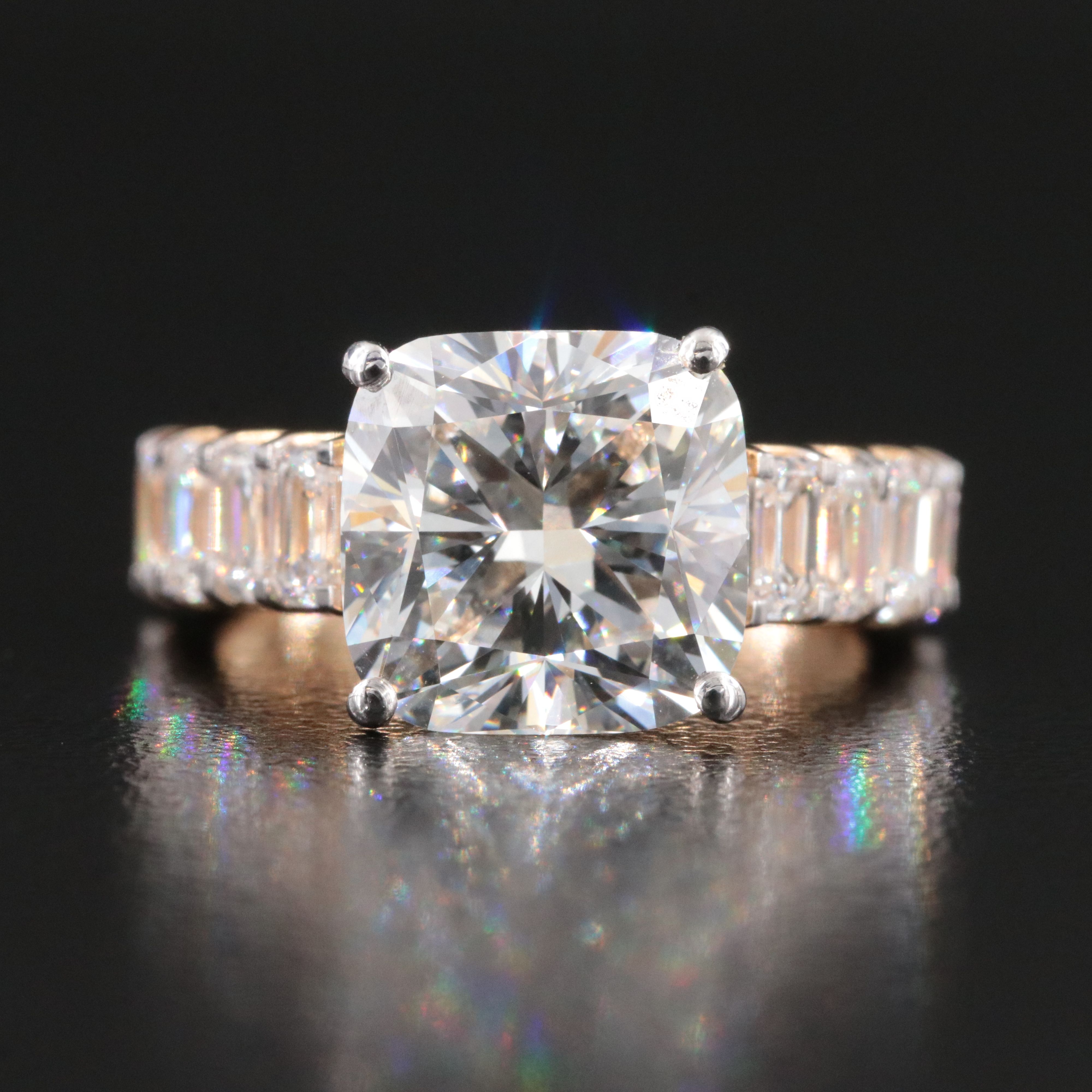 18K 7.01 CTW Lab Grown Diamond Ring with IGI Report