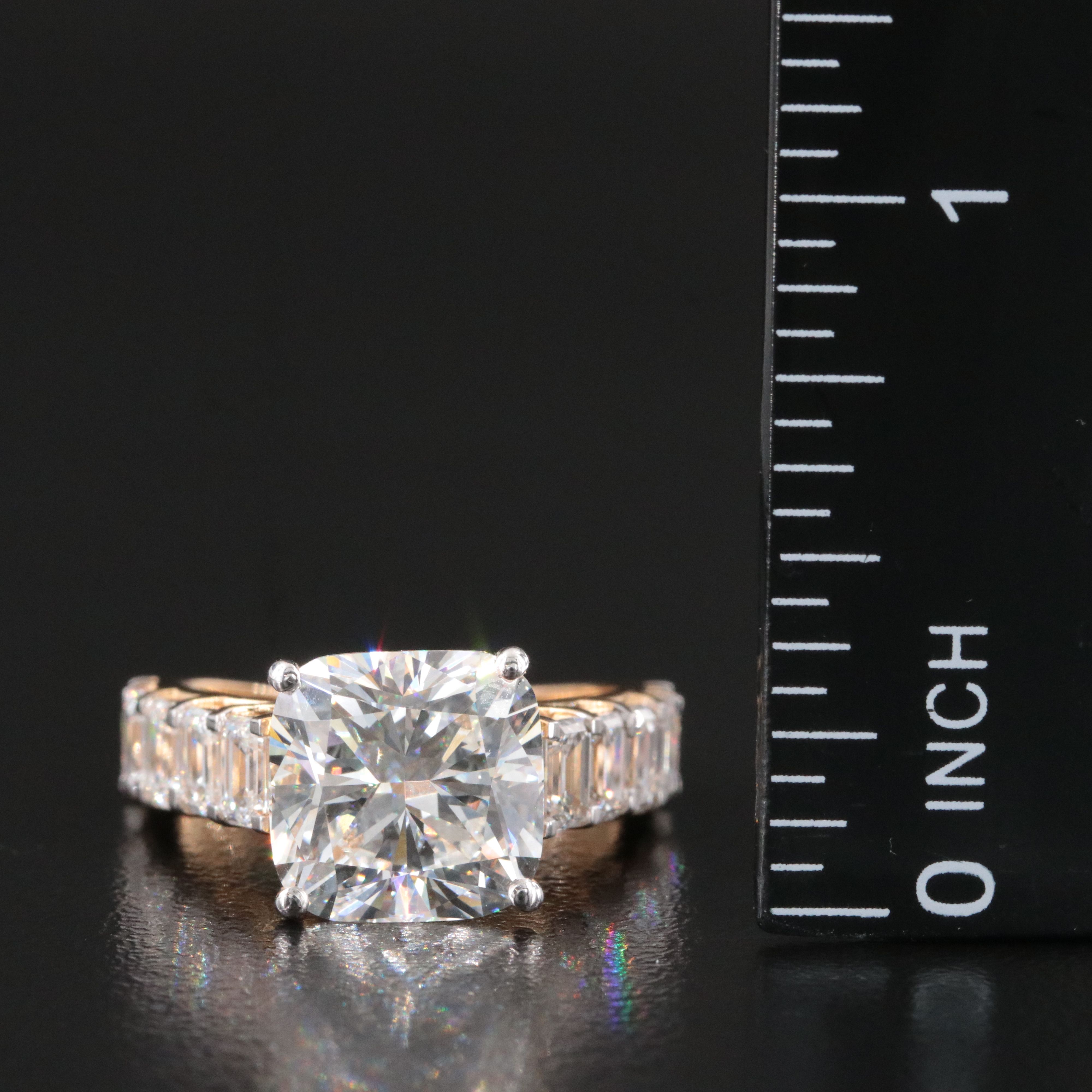 18K 7.01 CTW Lab Grown Diamond Ring with IGI Report
