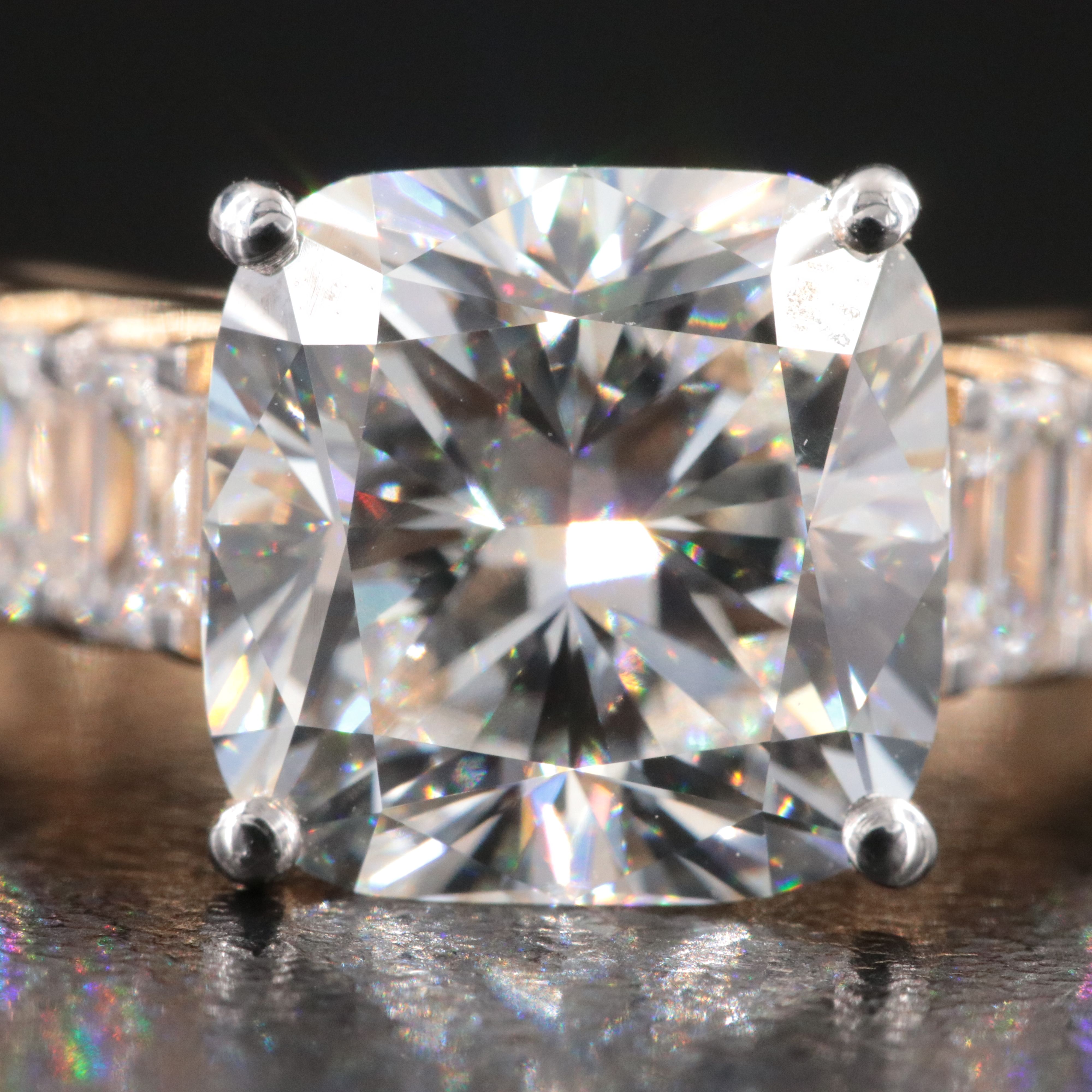 18K 7.01 CTW Lab Grown Diamond Ring with IGI Report