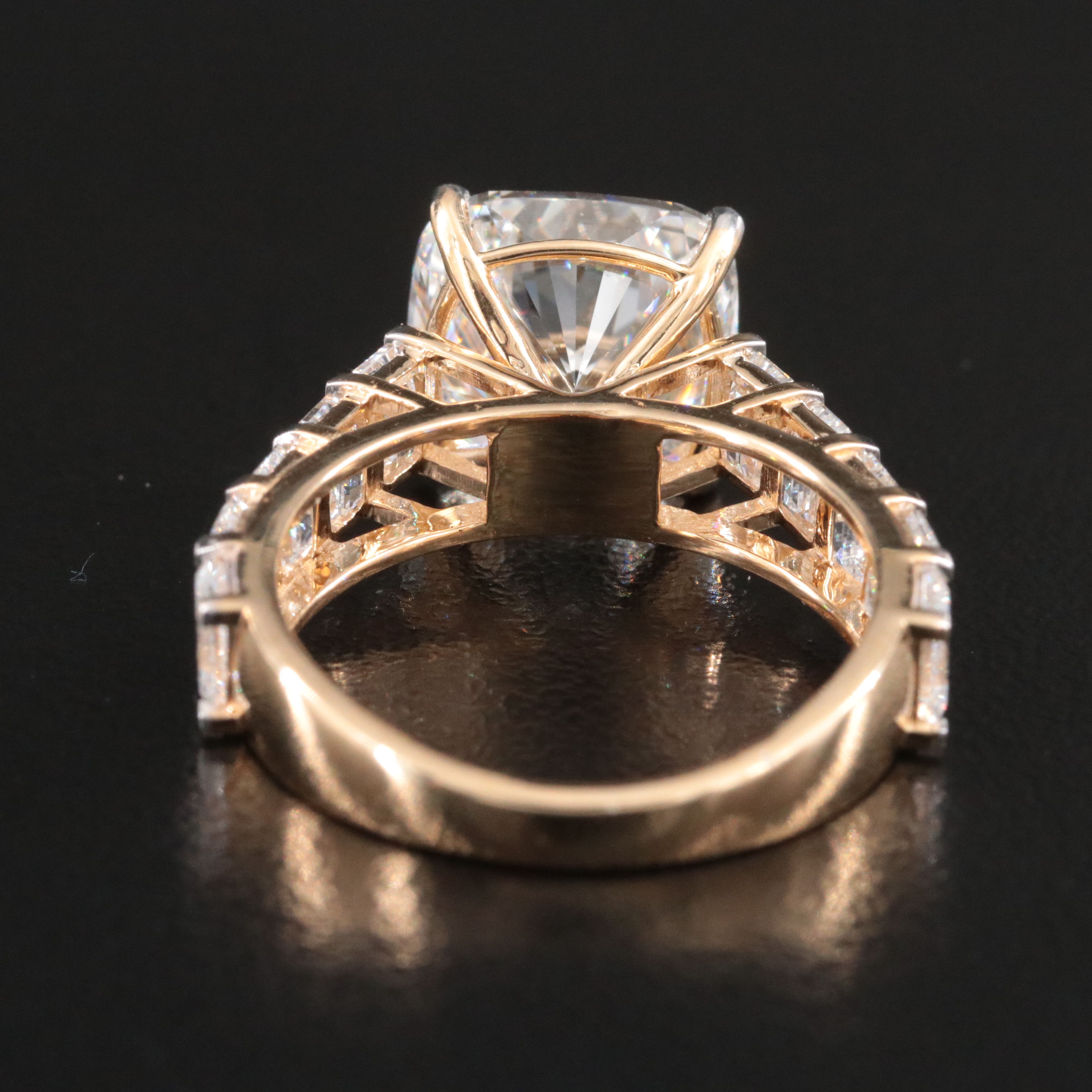 18K 7.01 CTW Lab Grown Diamond Ring with IGI Report