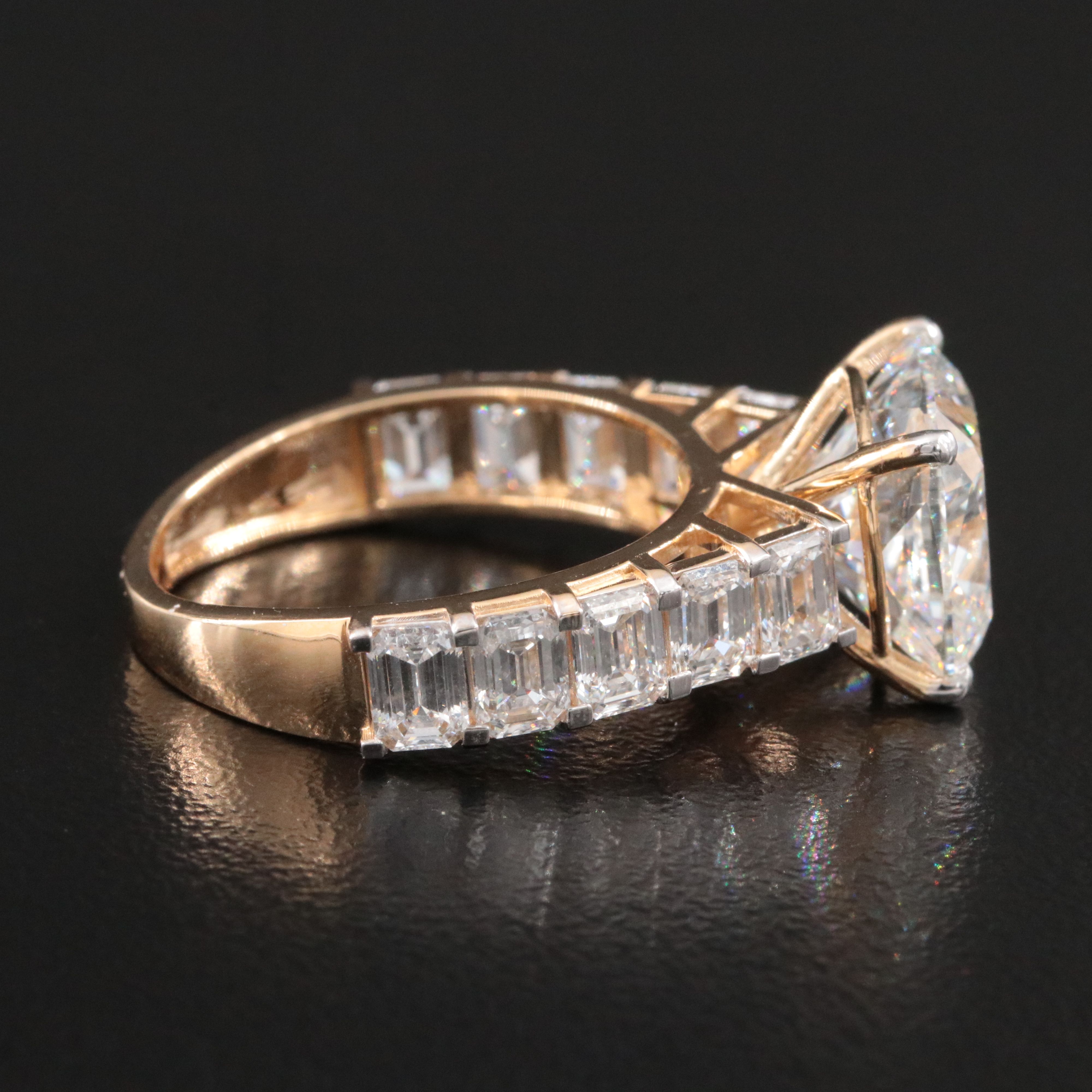 18K 7.01 CTW Lab Grown Diamond Ring with IGI Report
