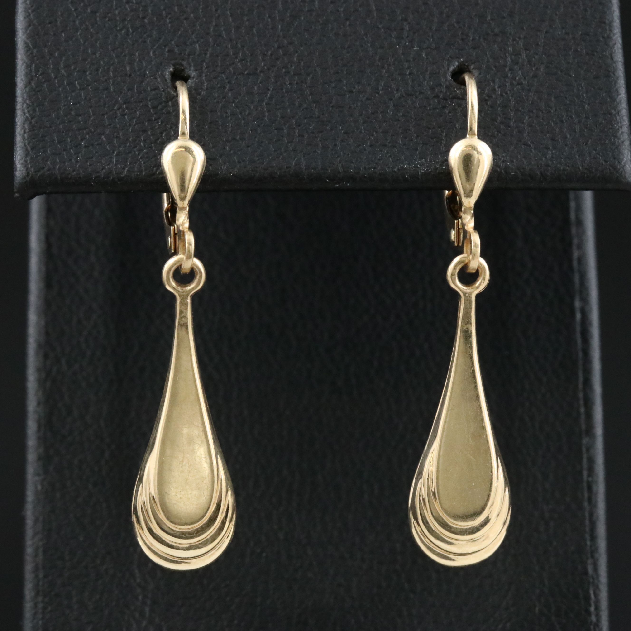 Milor 14K Fluted Drop Earrings
