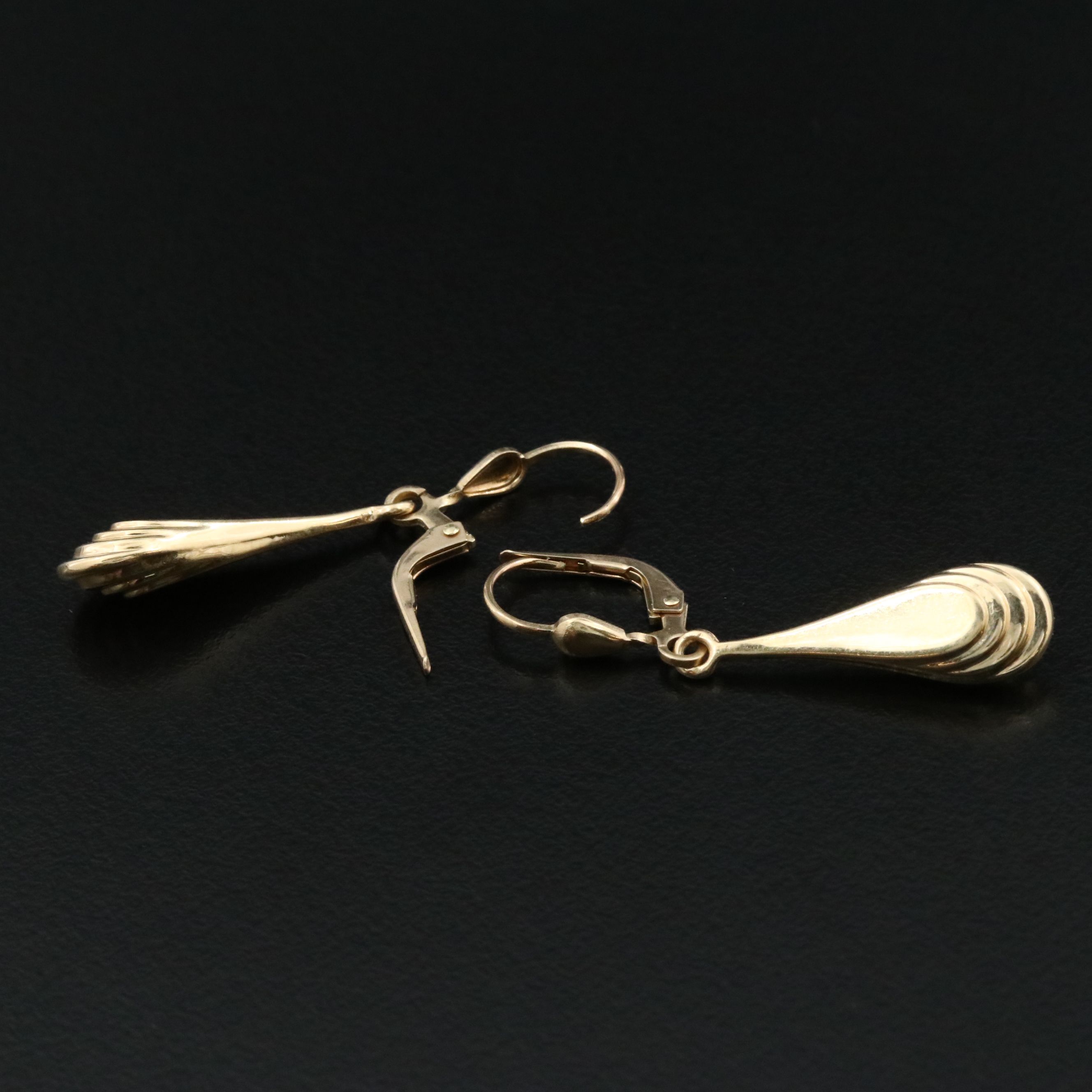 Milor 14K Fluted Drop Earrings