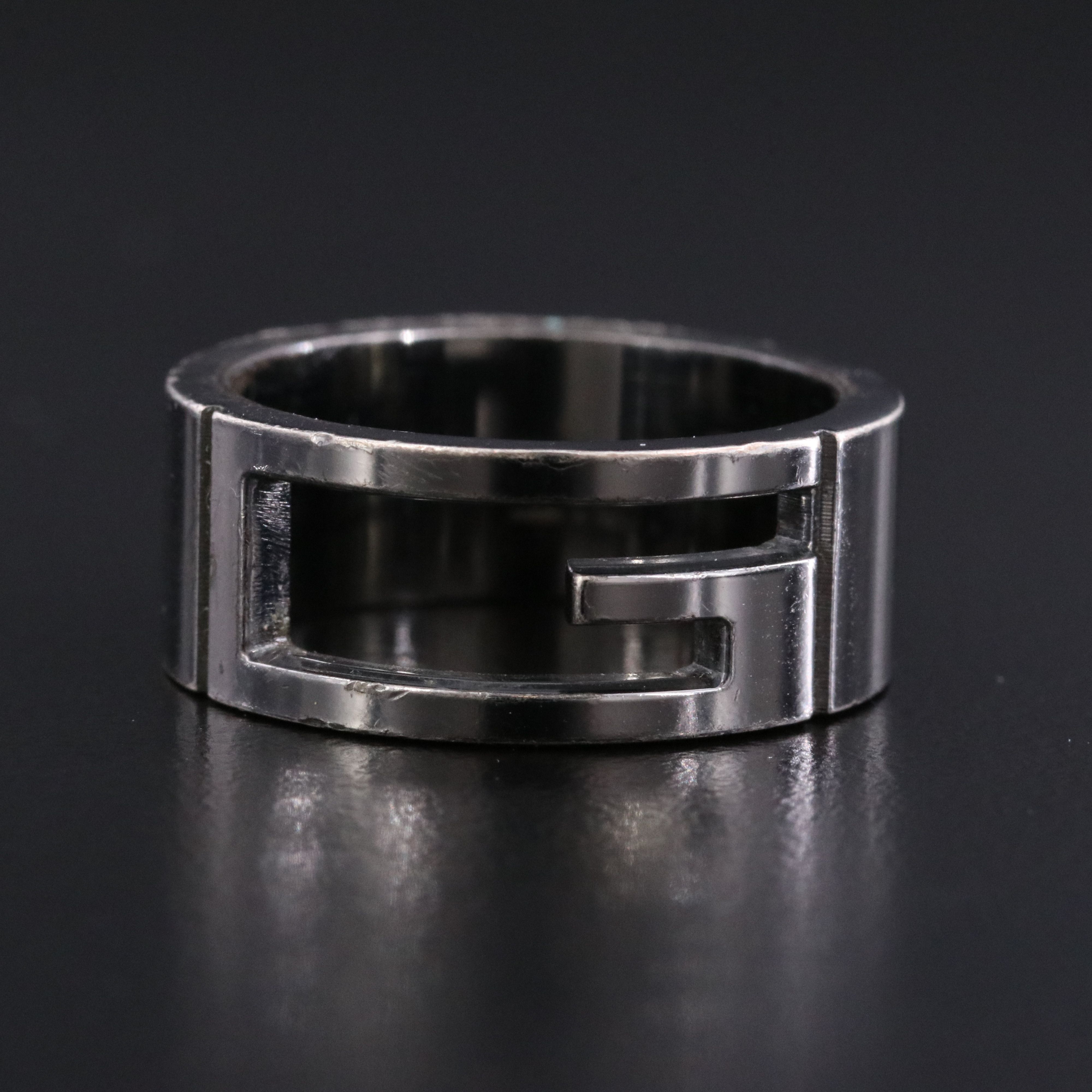 Gucci Sterling G Logo Cutout Ring