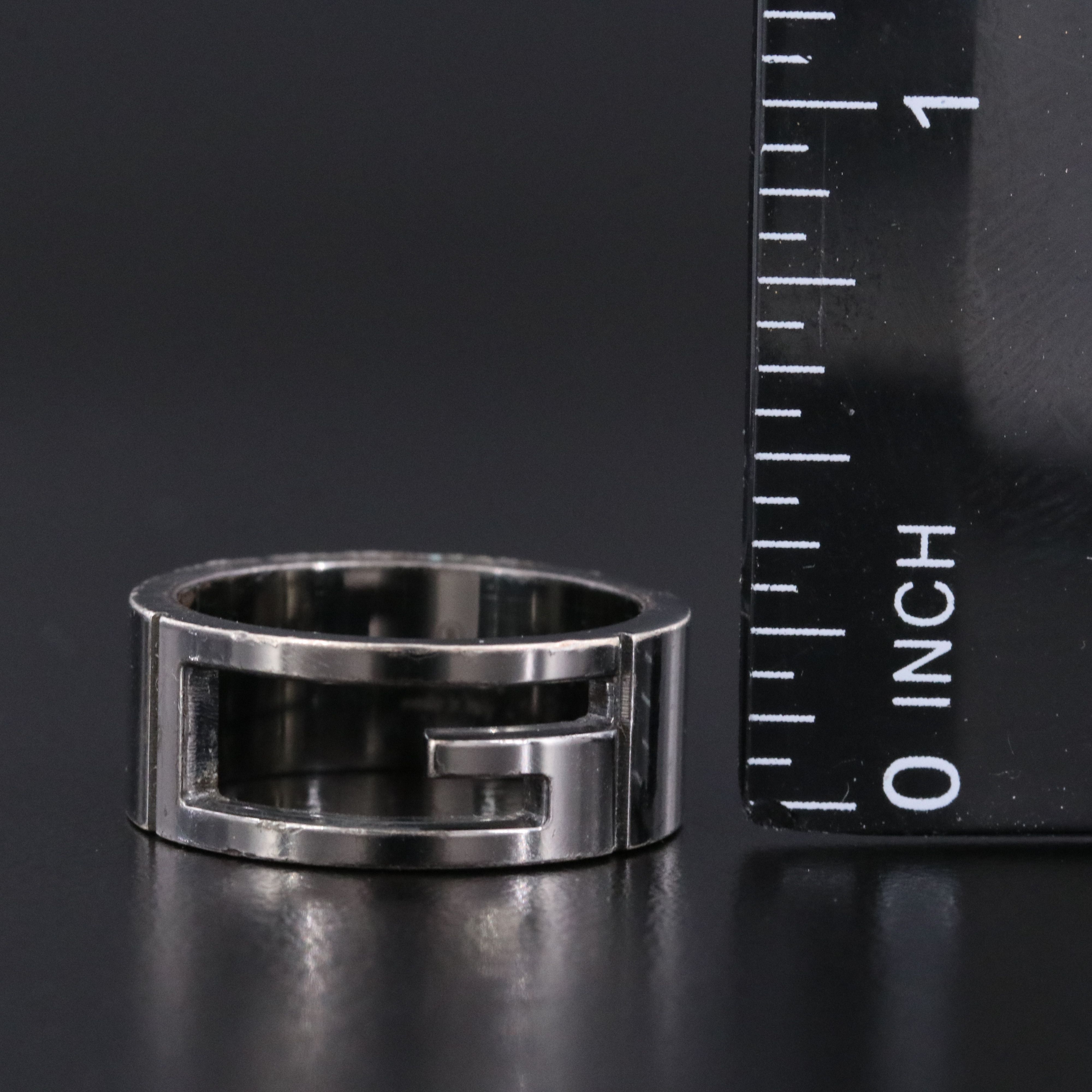 Gucci Sterling G Logo Cutout Ring