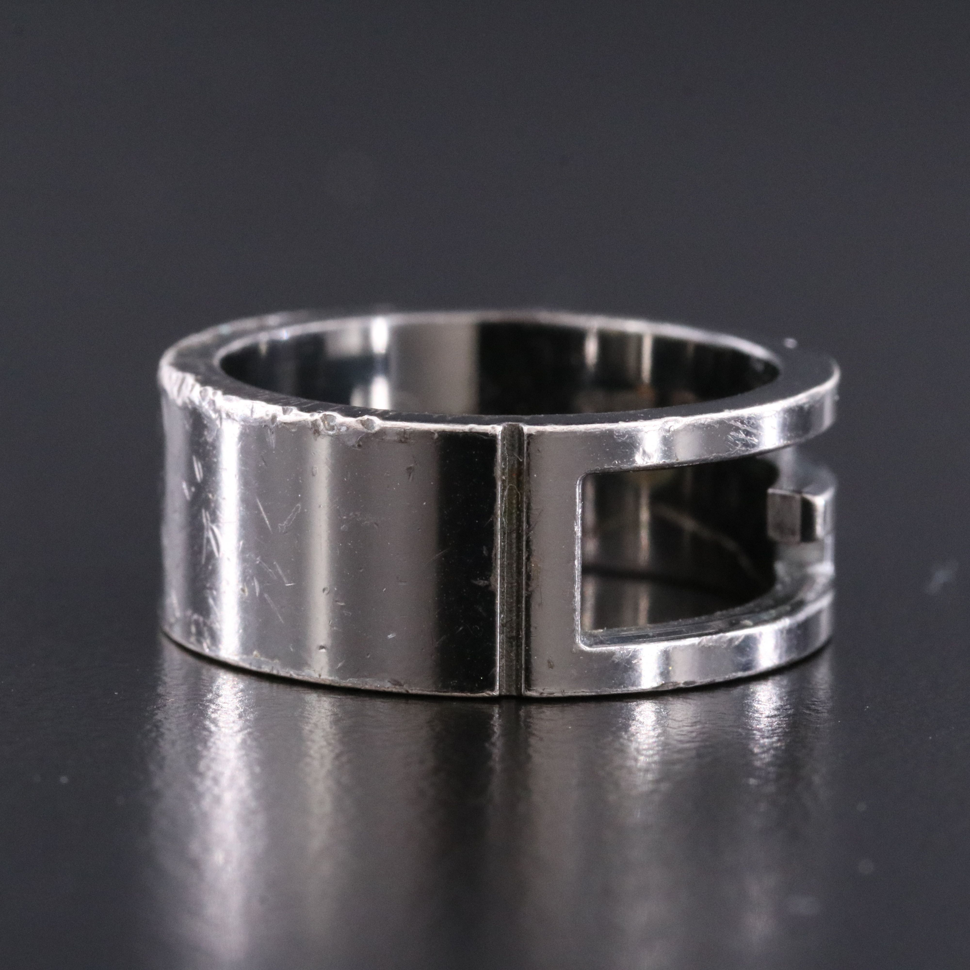 Gucci Sterling G Logo Cutout Ring