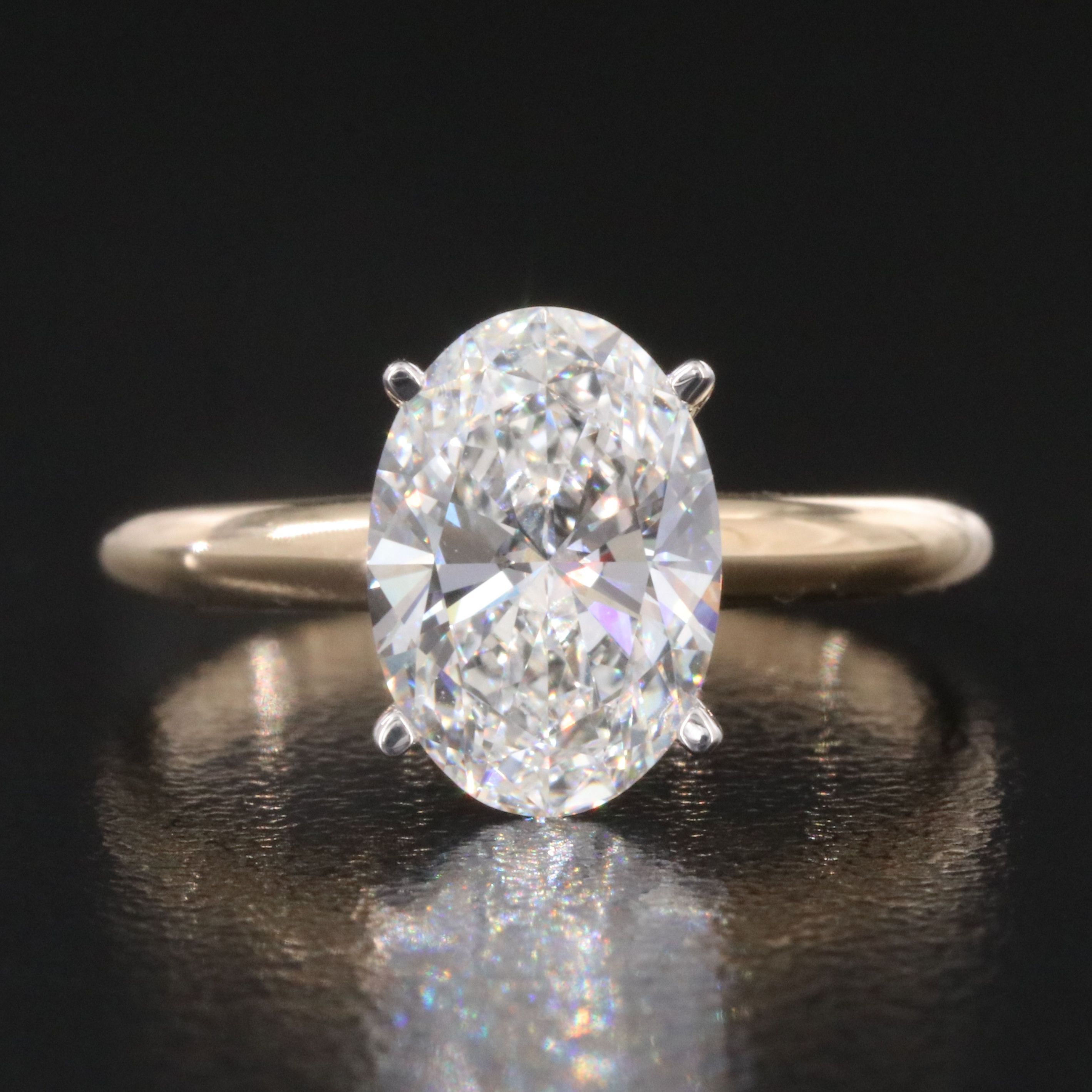 14K 2.01 CT Lab Grown Diamond Solitaire Ring with IGI Report