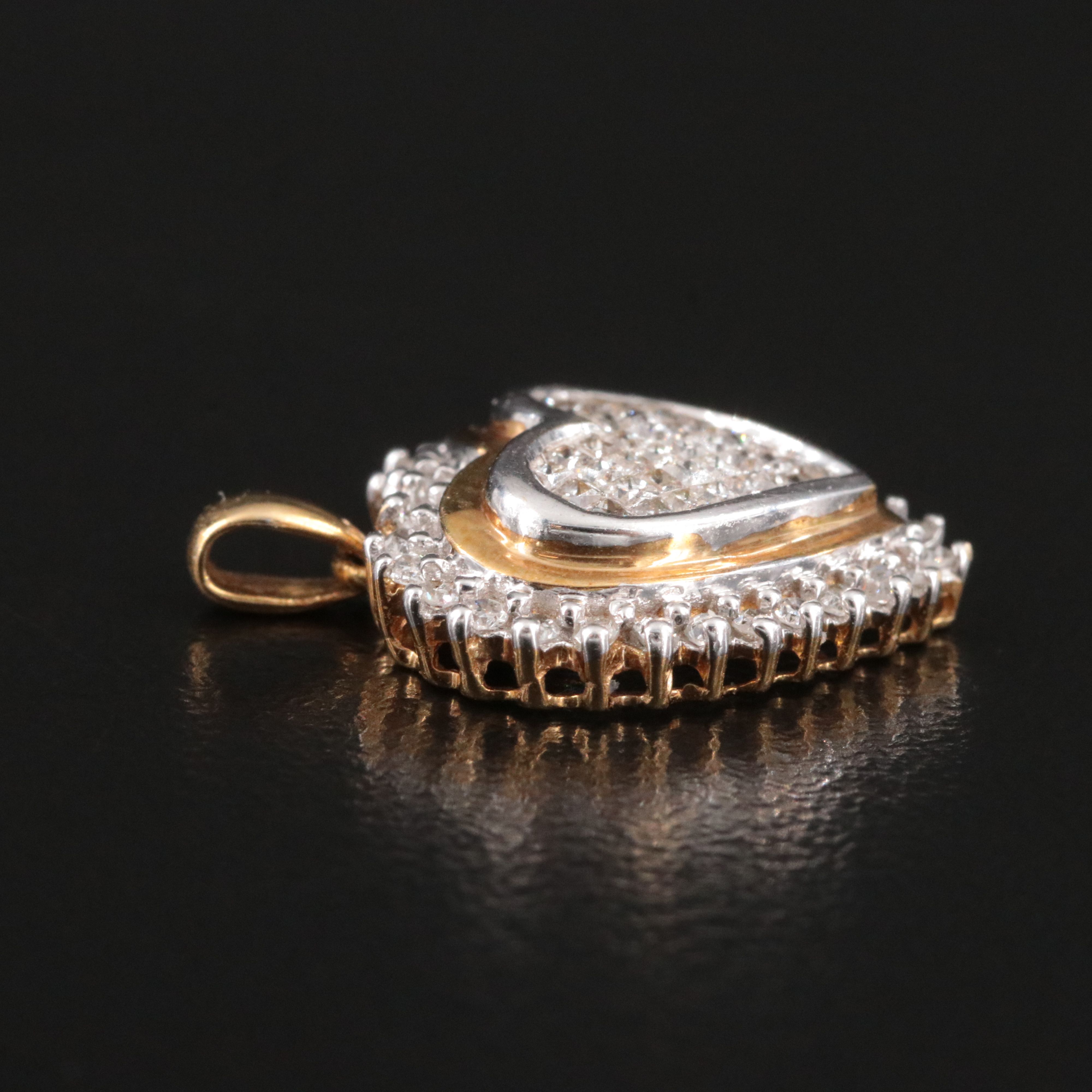 10K 0.45 CTW Diamond Heart Pendant