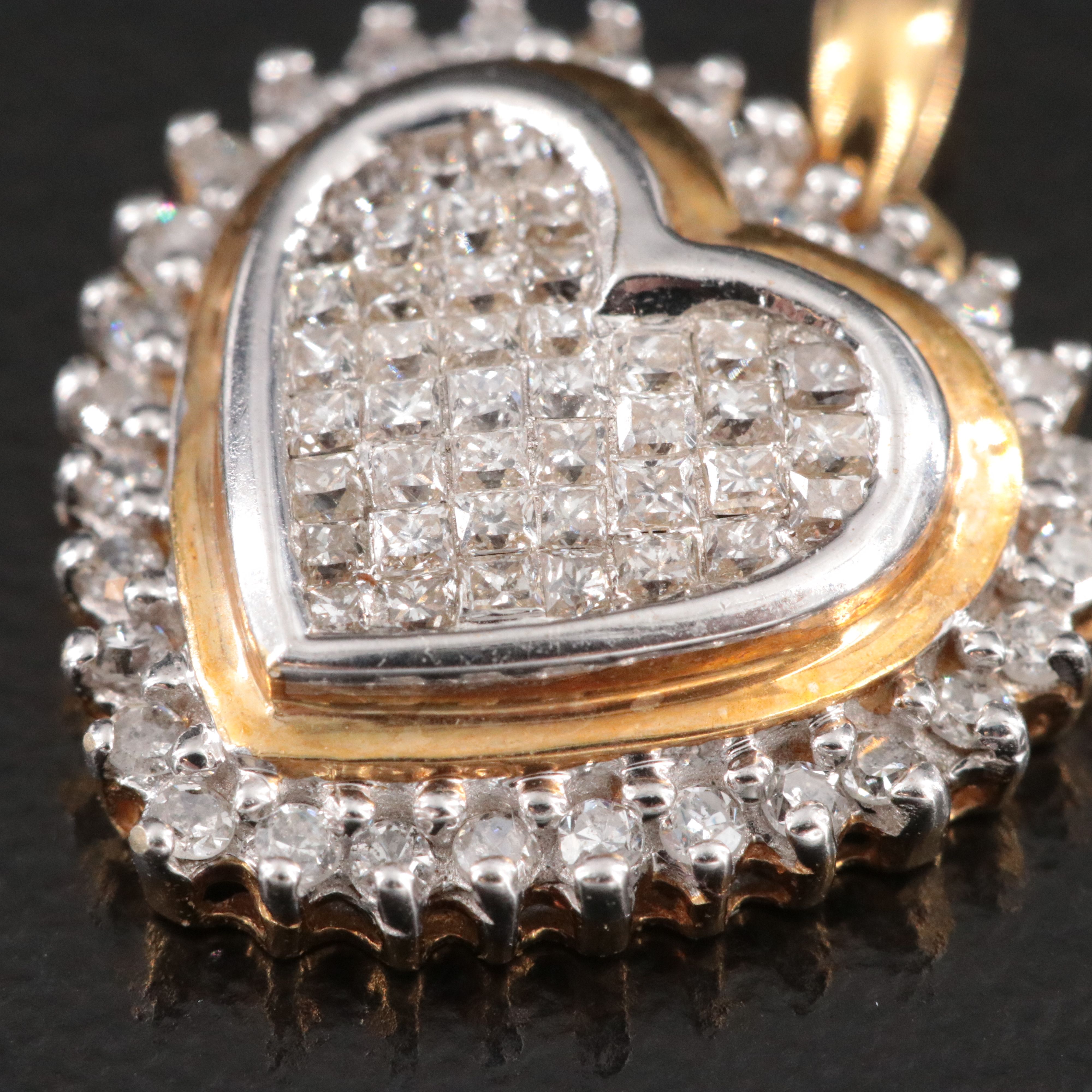 10K 0.45 CTW Diamond Heart Pendant