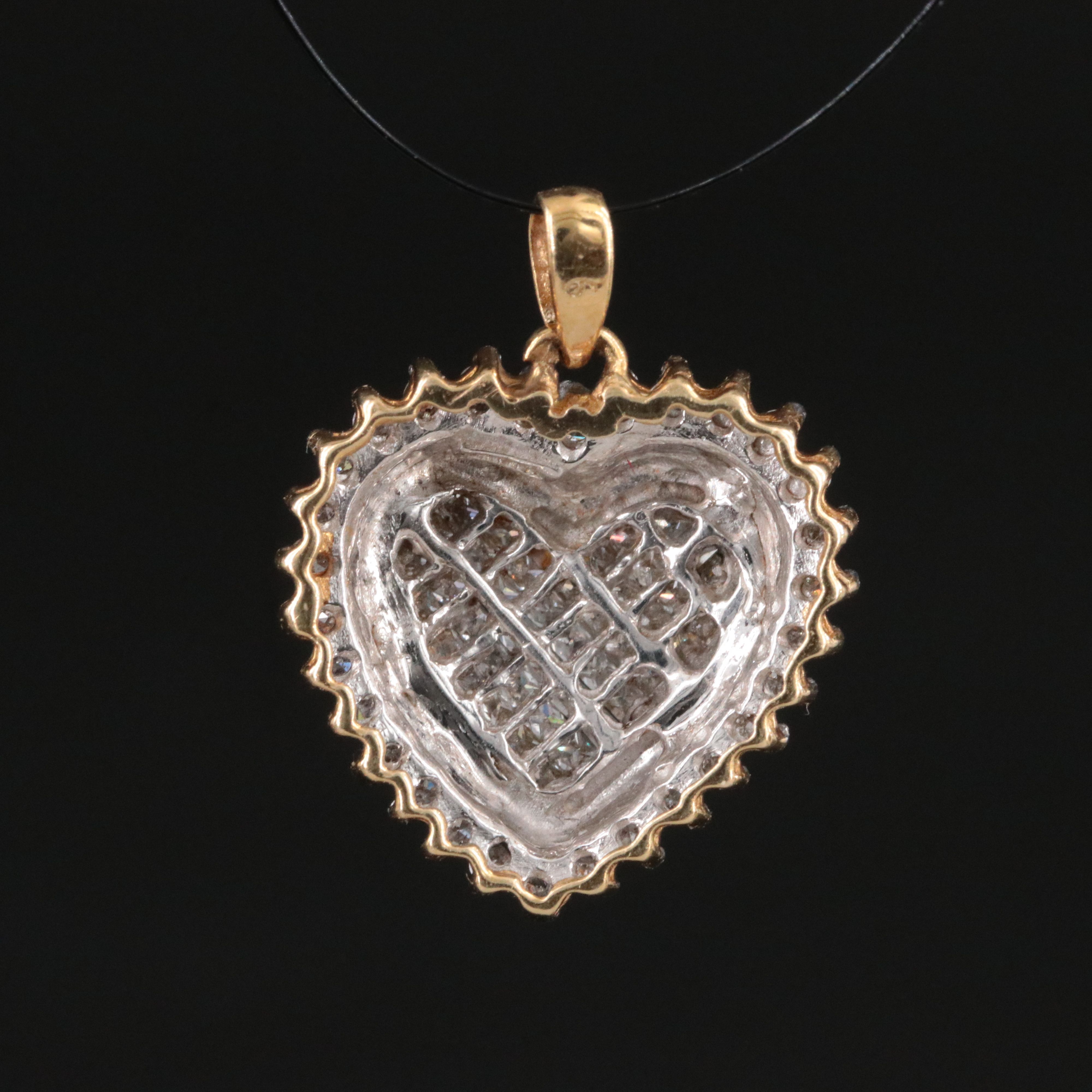 10K 0.45 CTW Diamond Heart Pendant