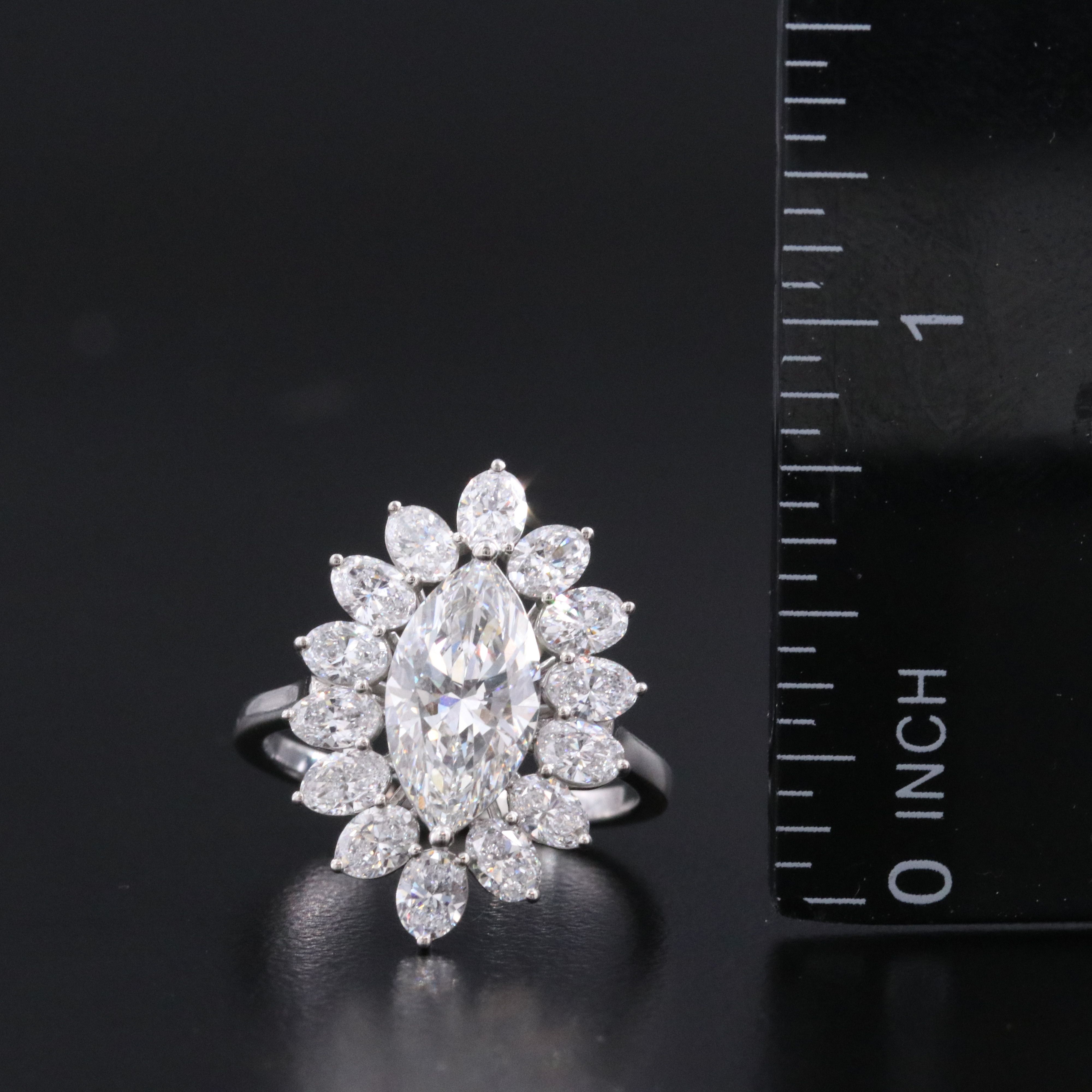 Platinum 4.99 CTW Lab Grown Diamond Ring with IGI Report