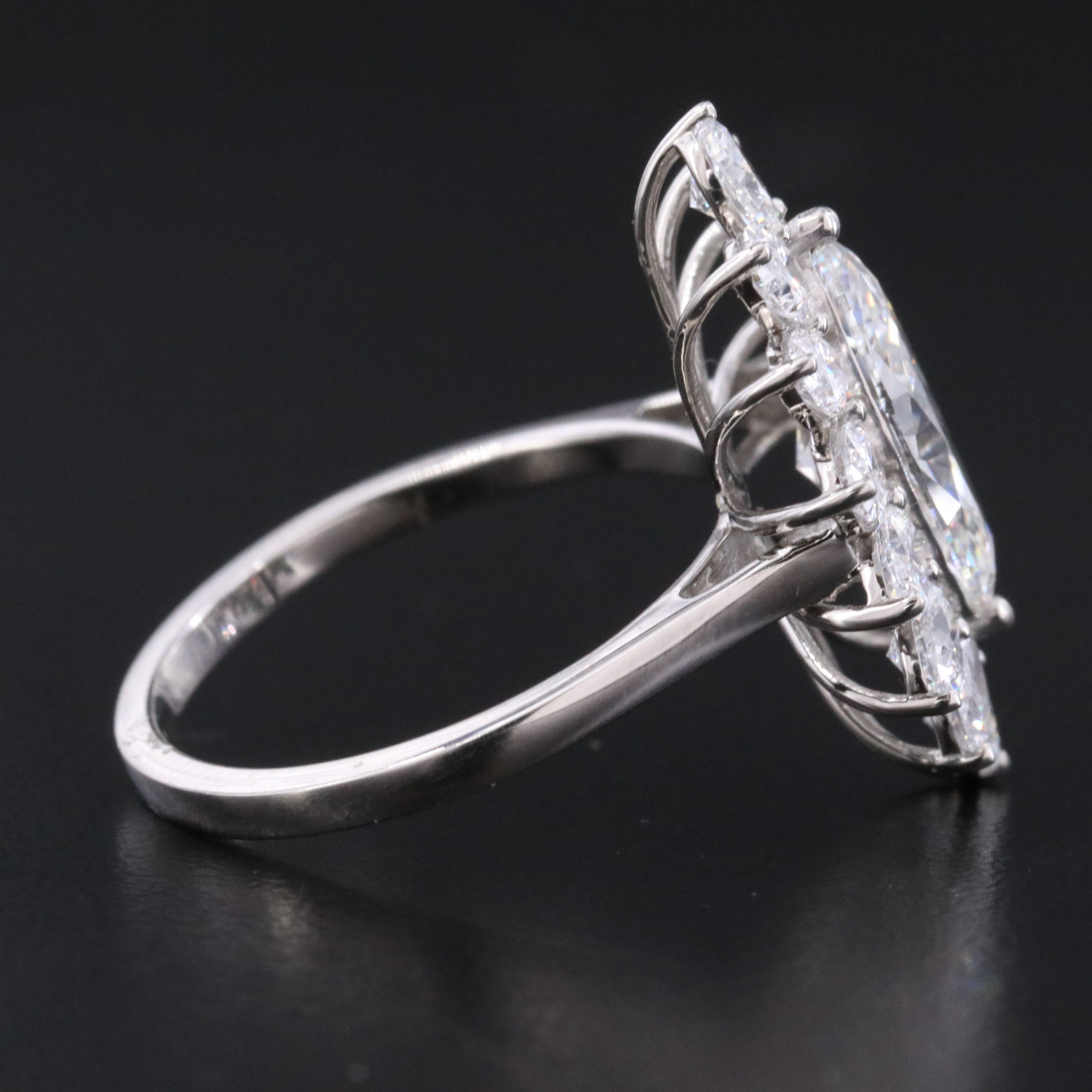 Platinum 4.99 CTW Lab Grown Diamond Ring with IGI Report