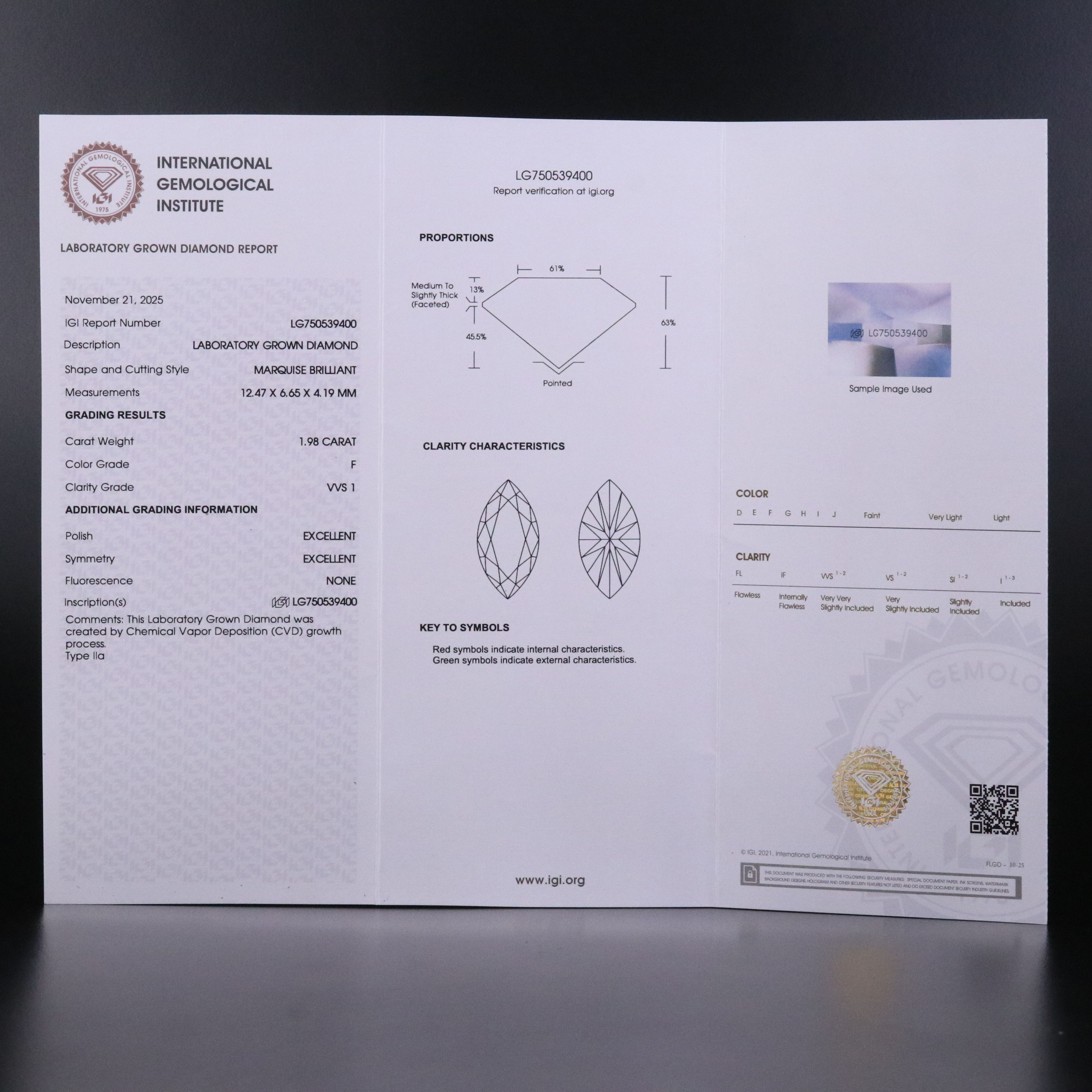 Platinum 4.99 CTW Lab Grown Diamond Ring with IGI Report