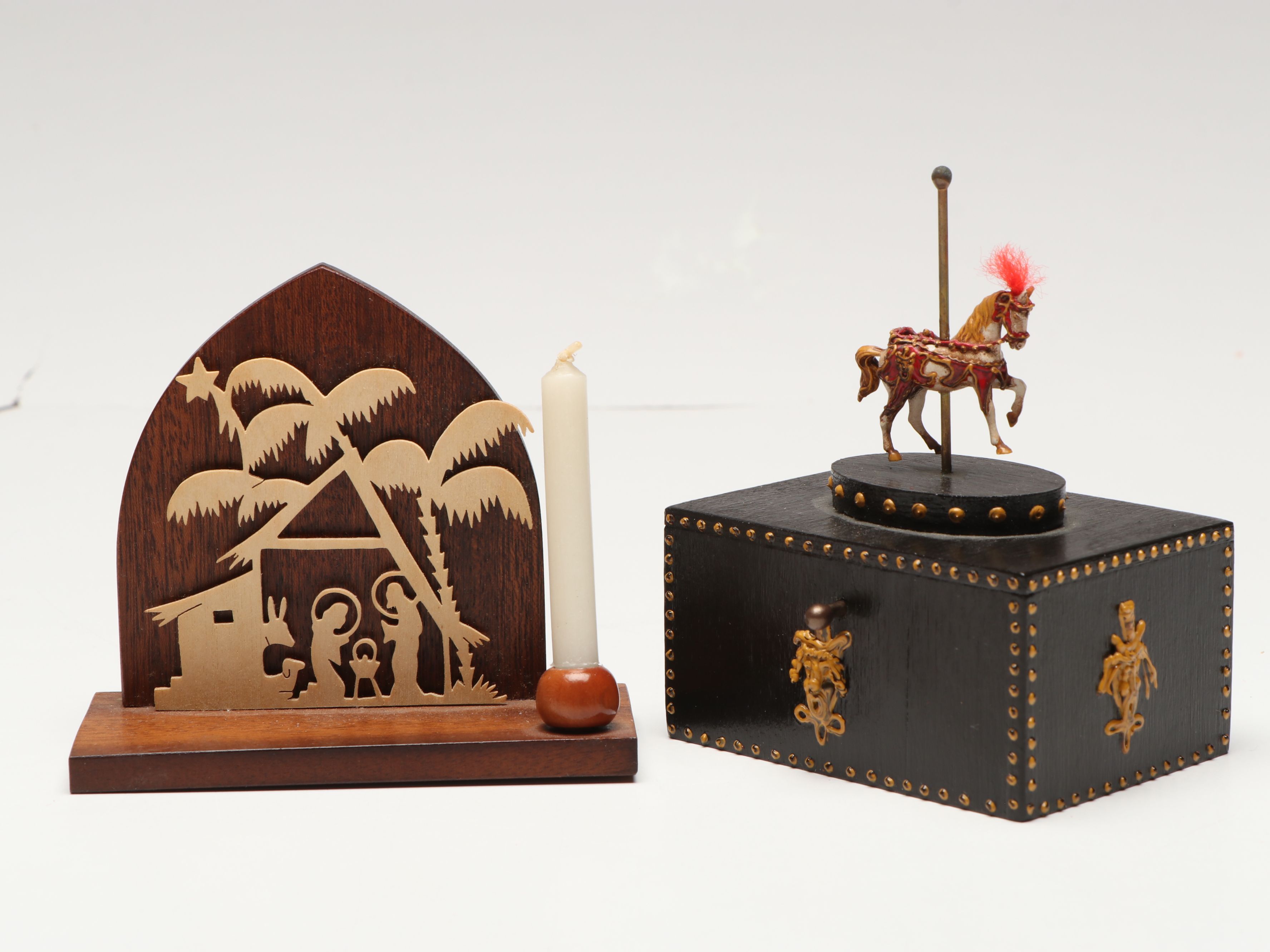 Keith Brian Stalcup for Brilar Carousel Works Music Box with Christmas Décor