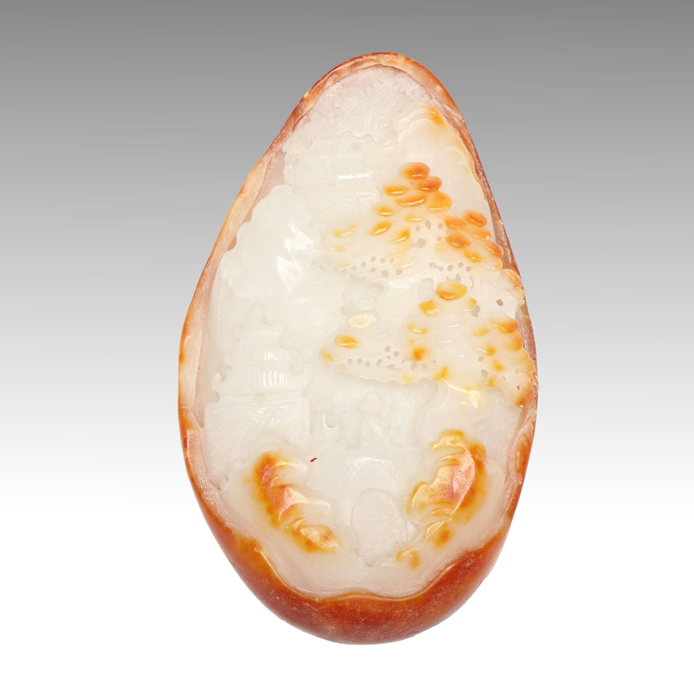 Chinese Egg-Shaped Jadeite Carving