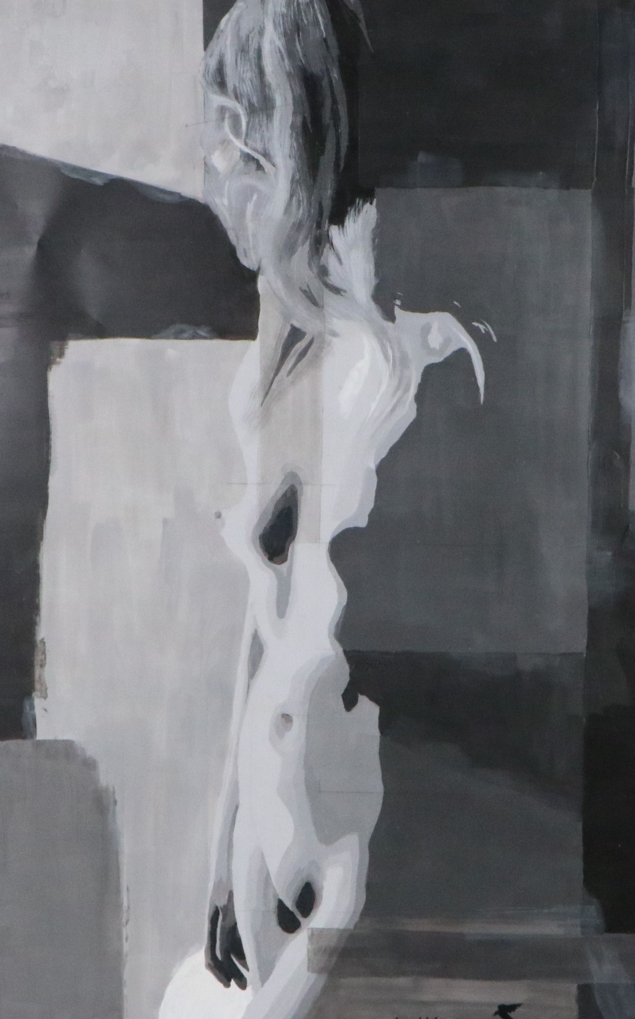Joe McHarg Figural Mixed Media Painting, 21st Century
