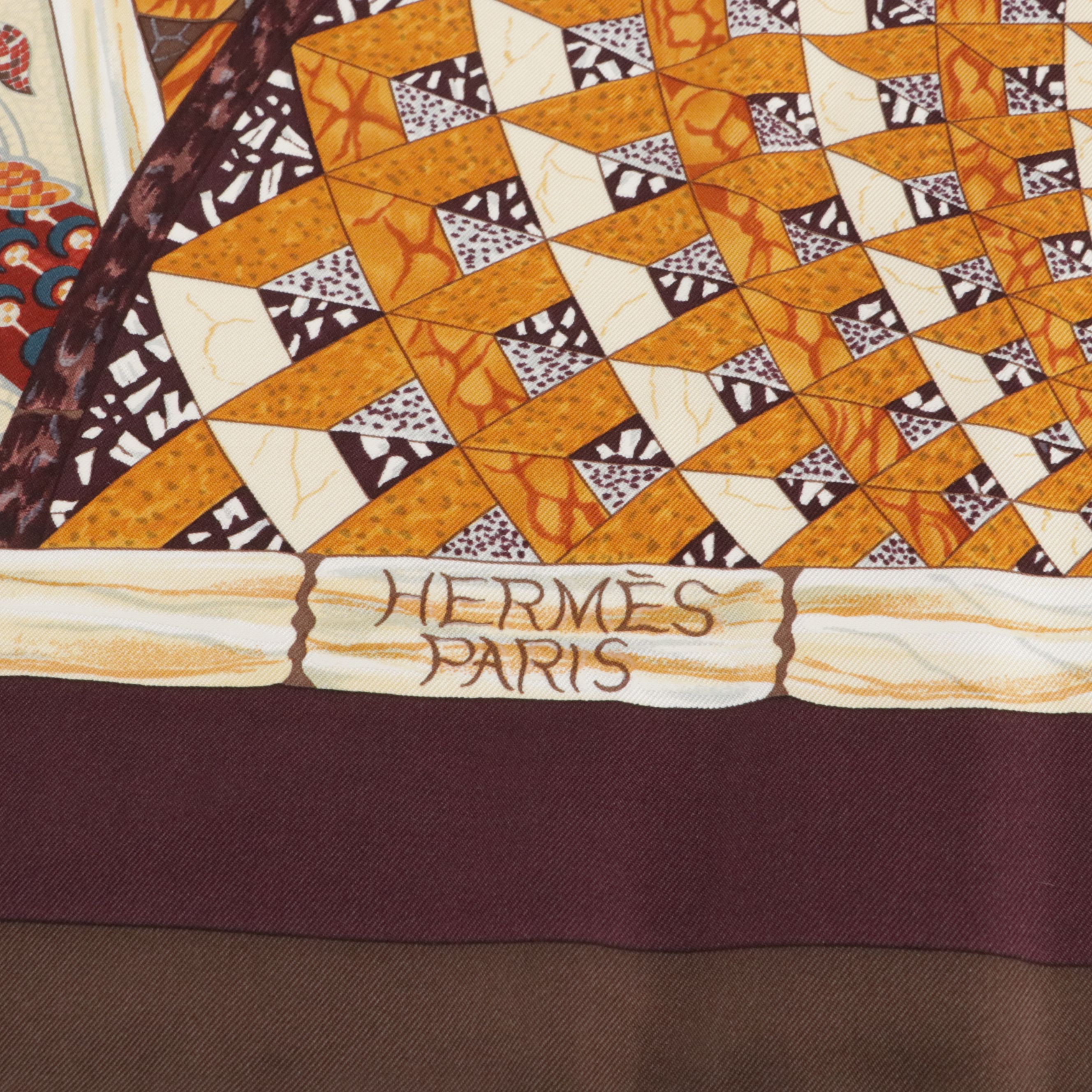 Hermès "Trophées de Venise " Scarf 90 in Silk Twill