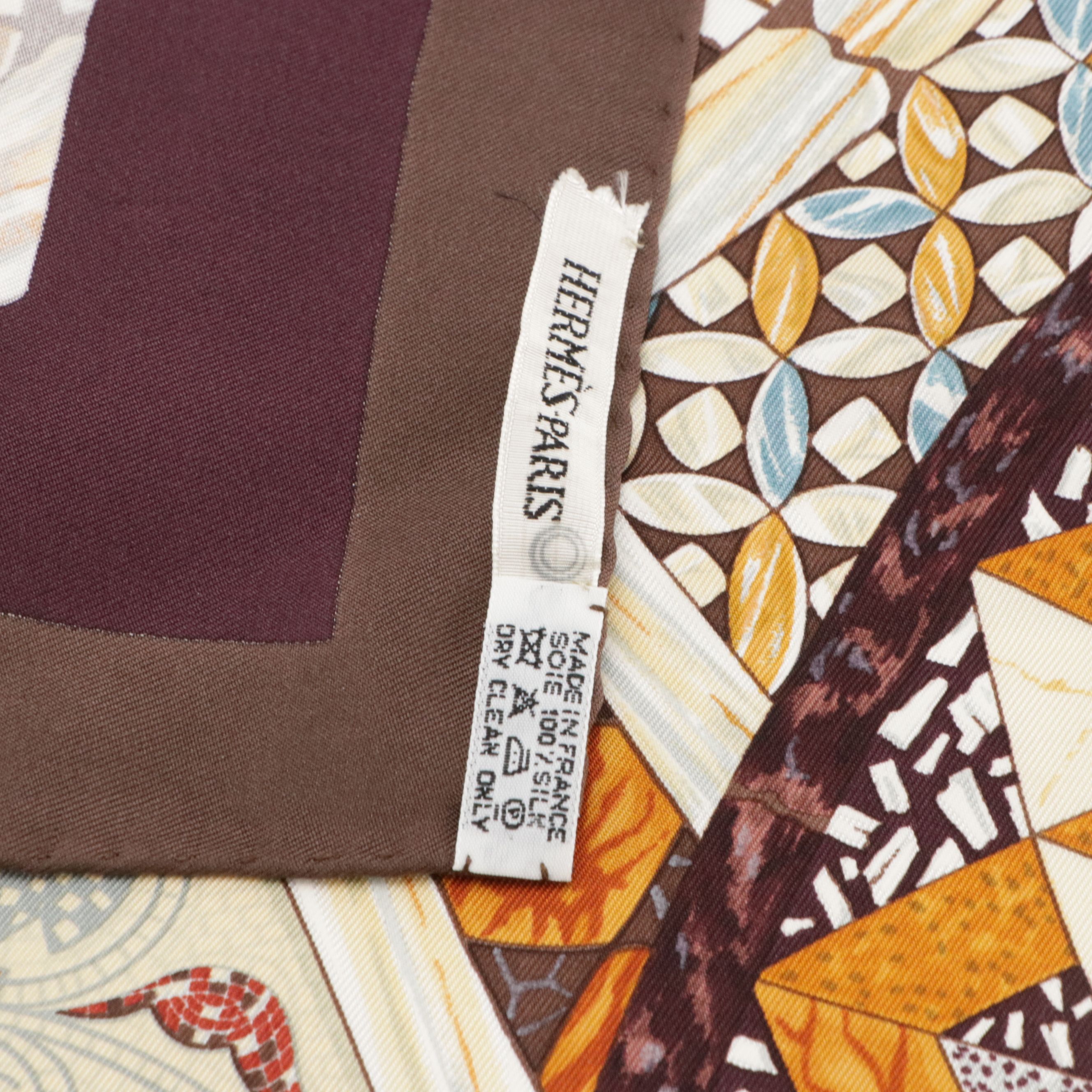 Hermès "Trophées de Venise " Scarf 90 in Silk Twill