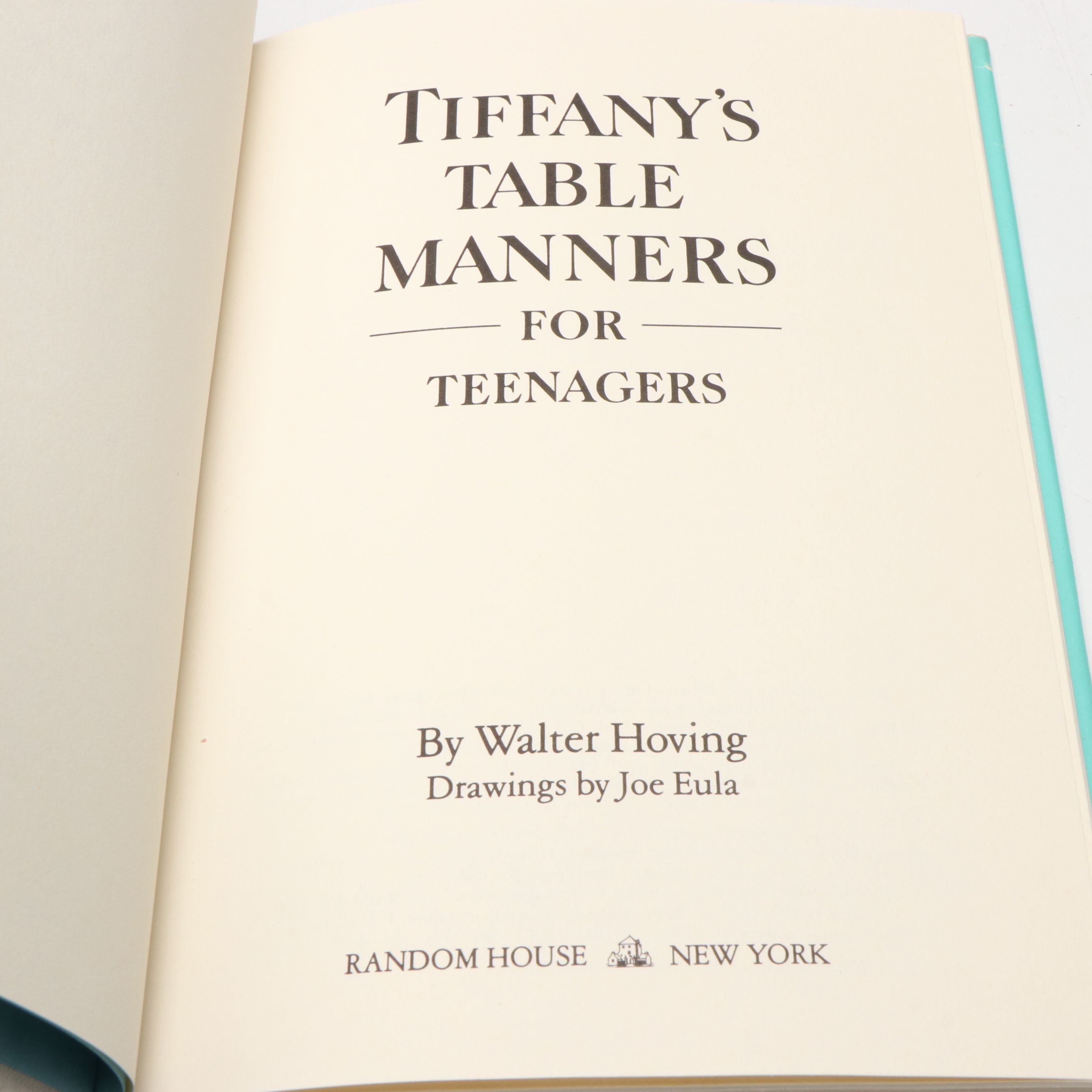 Illustrated "Tiffany's Table Manners for Teenagers" by Walter Hoving, 1989