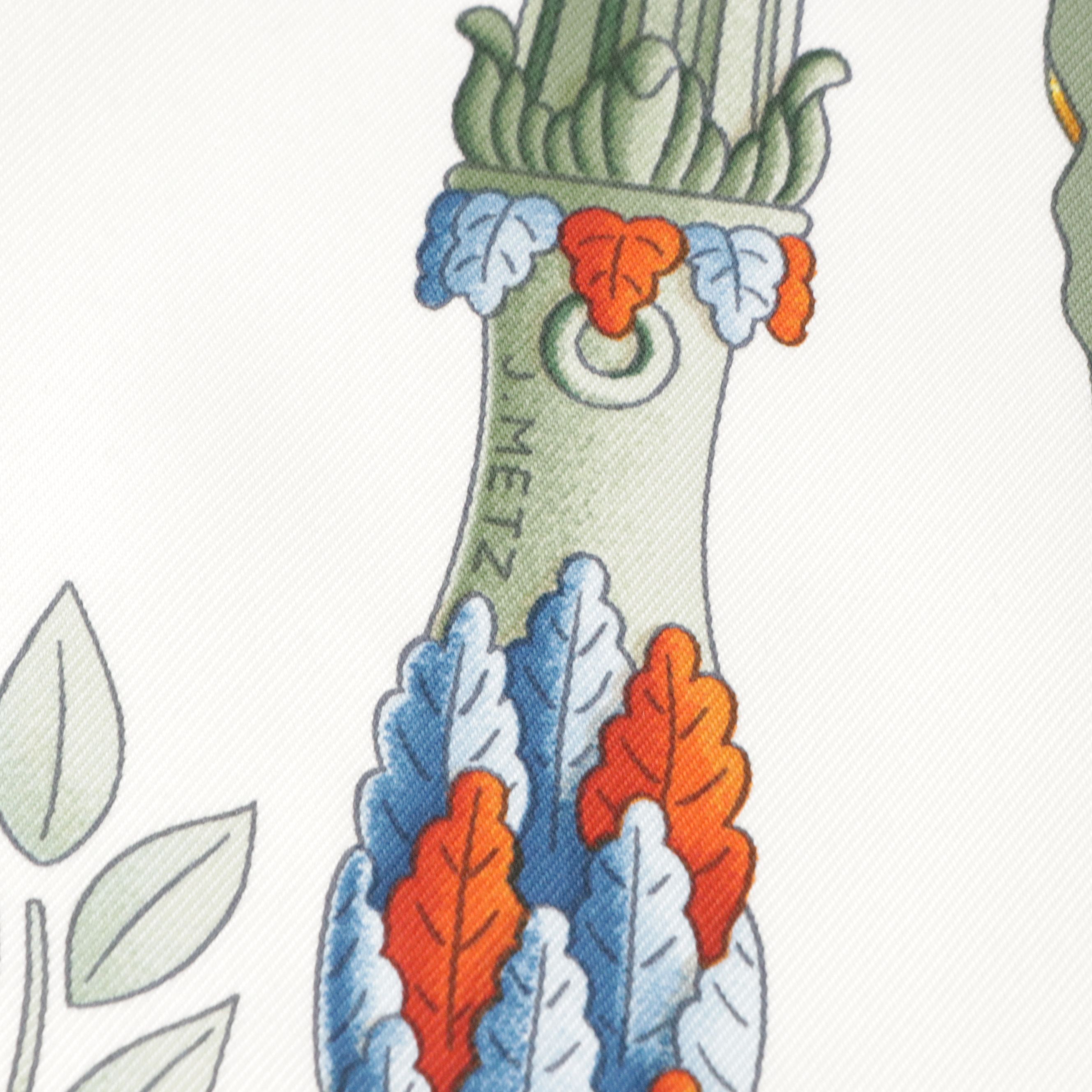 Hermès "Le Matin Neuf" Scarf 90 in Silk Twill with Box