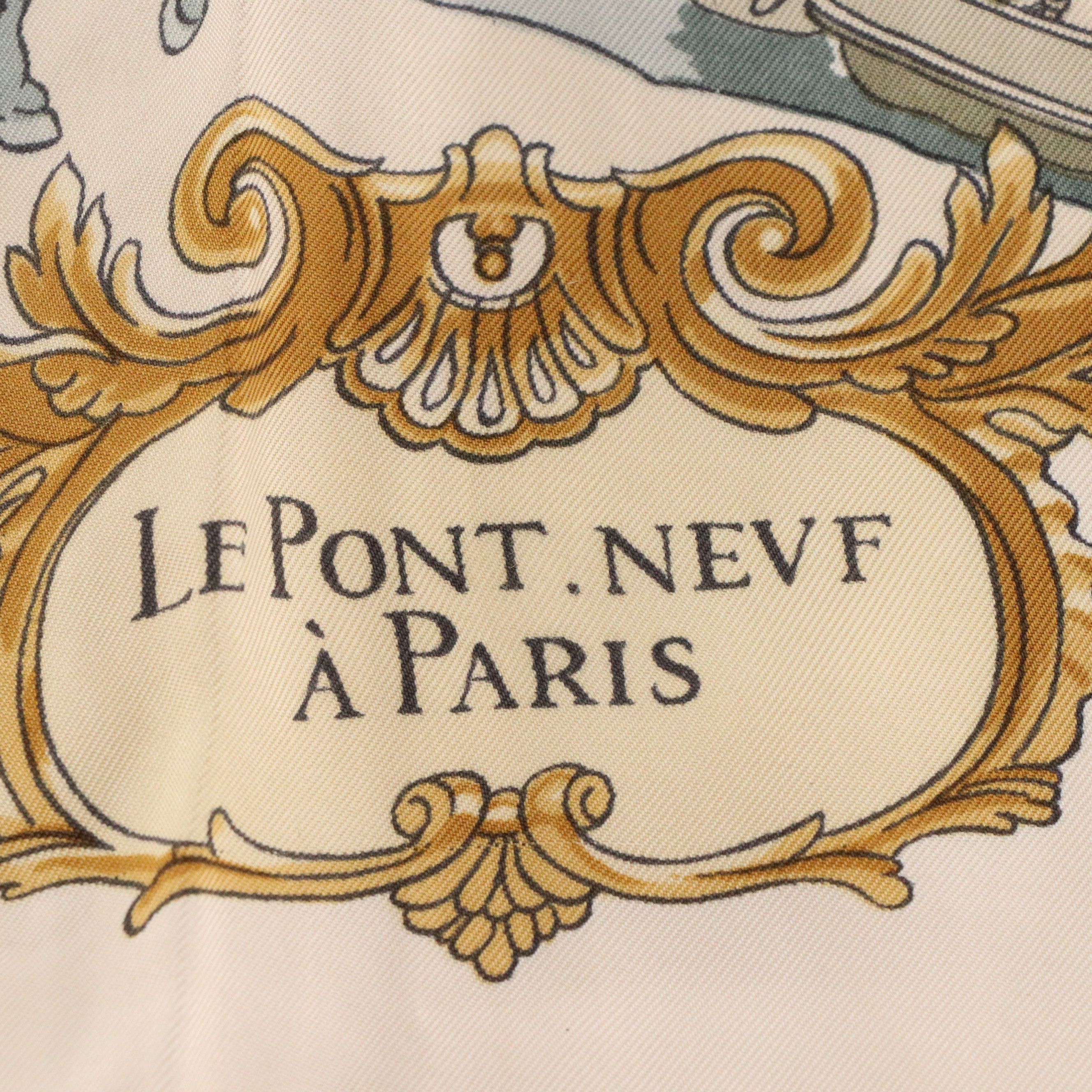 Hermès "Le Pont Neuf à Paris" Scarf 90 in Silk Twill with Box