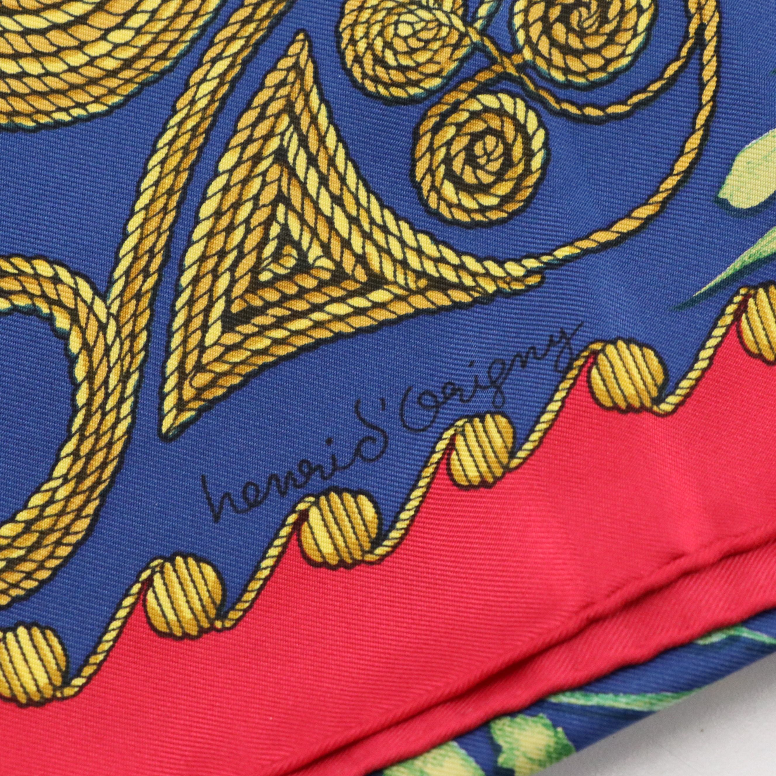 Hermès "Arabesques" Scarf 90 in Silk Twill