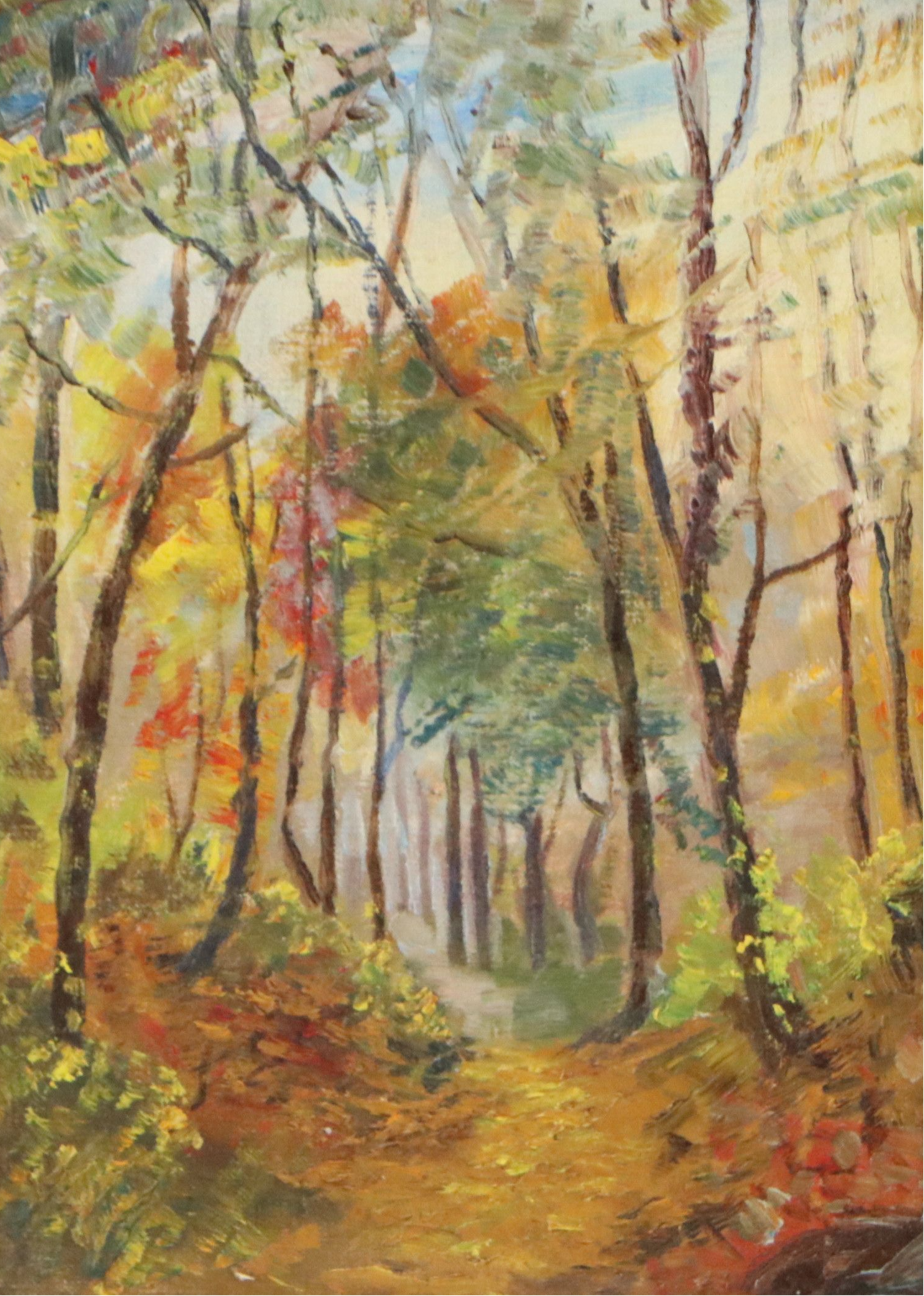 Autumn Landscape Oil Painting, 20th Century