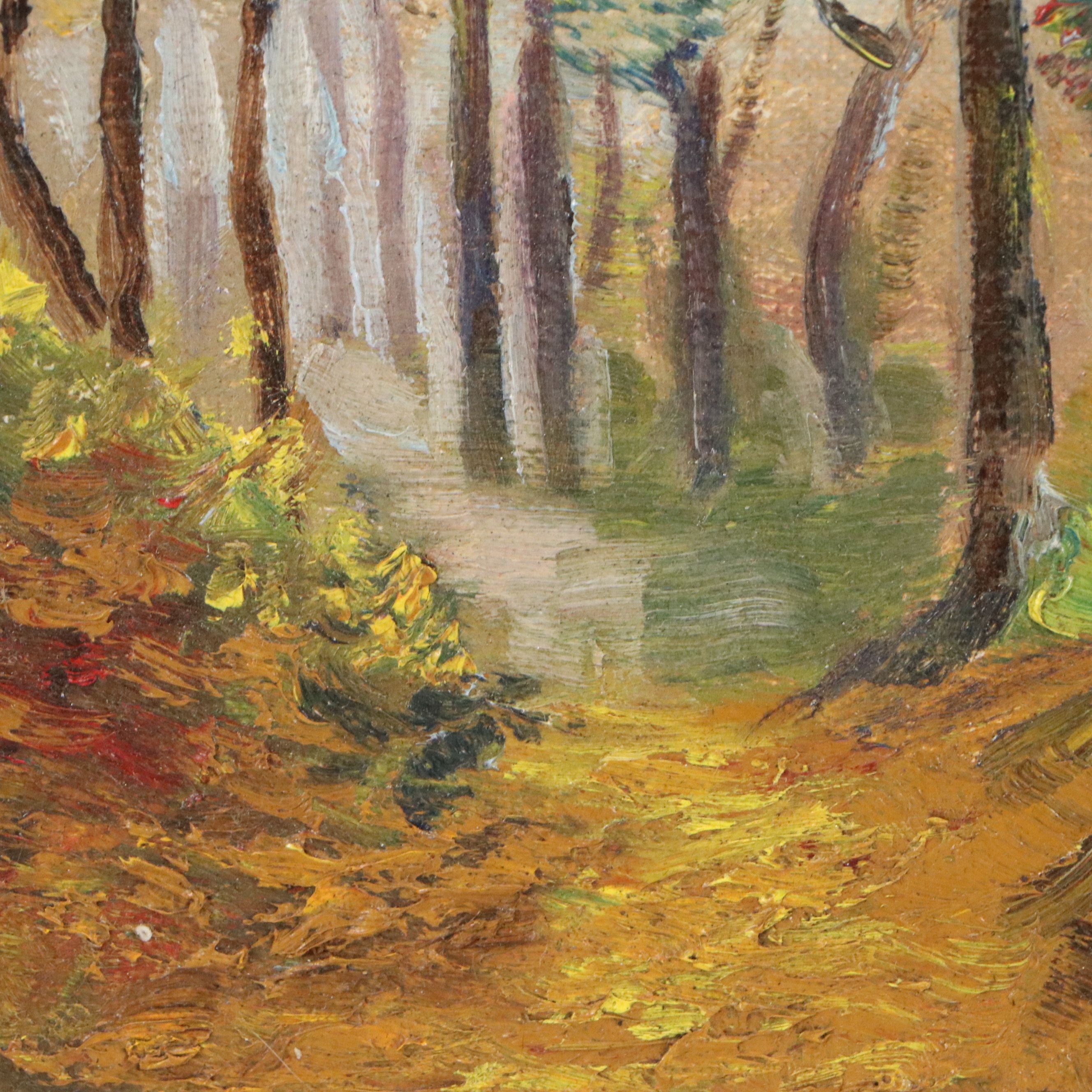 Autumn Landscape Oil Painting, 20th Century