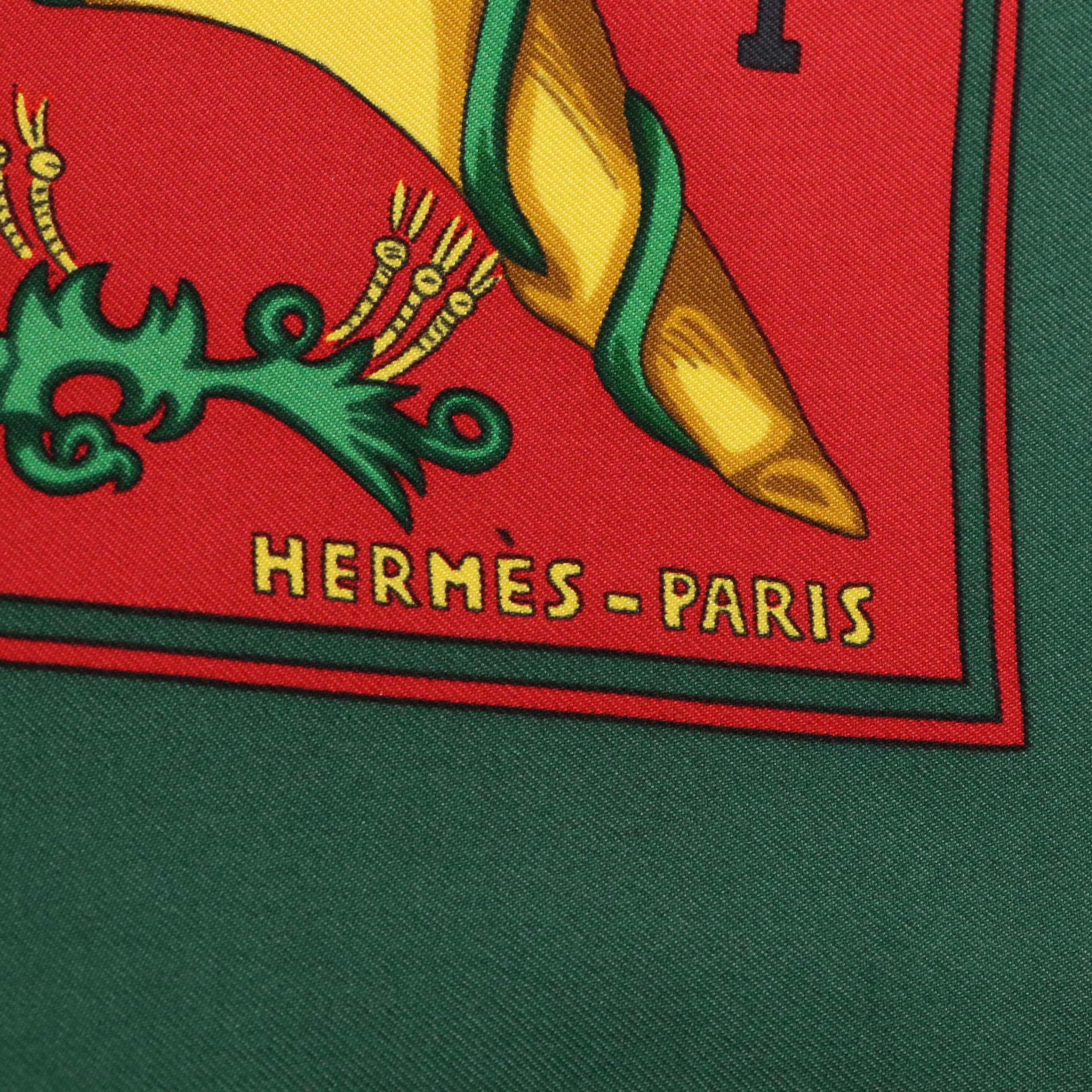Hermès "Le Tarot" Silk Twill Scarf 90