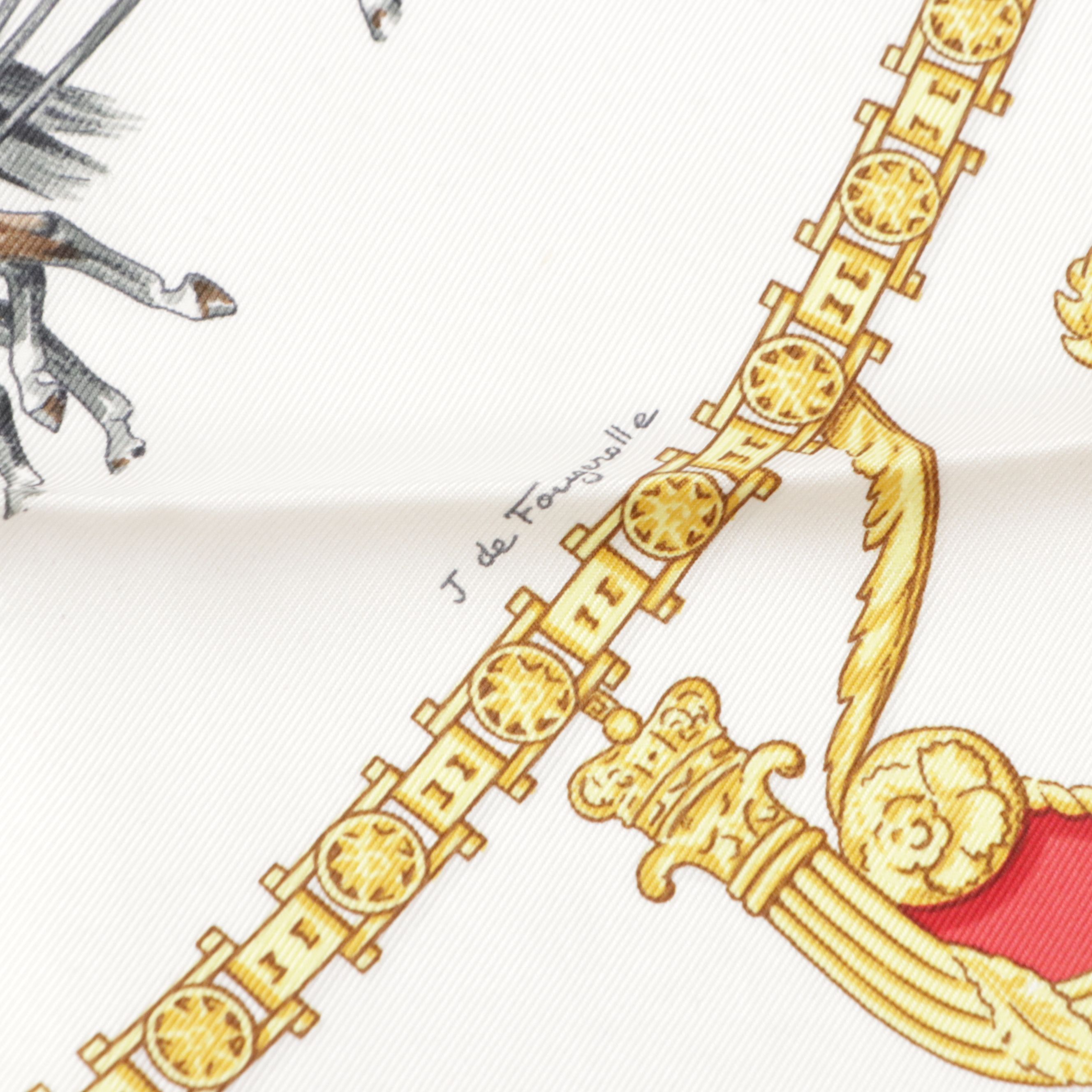 Hermès "The Royal Mews" Silk Twill Scarf 90
