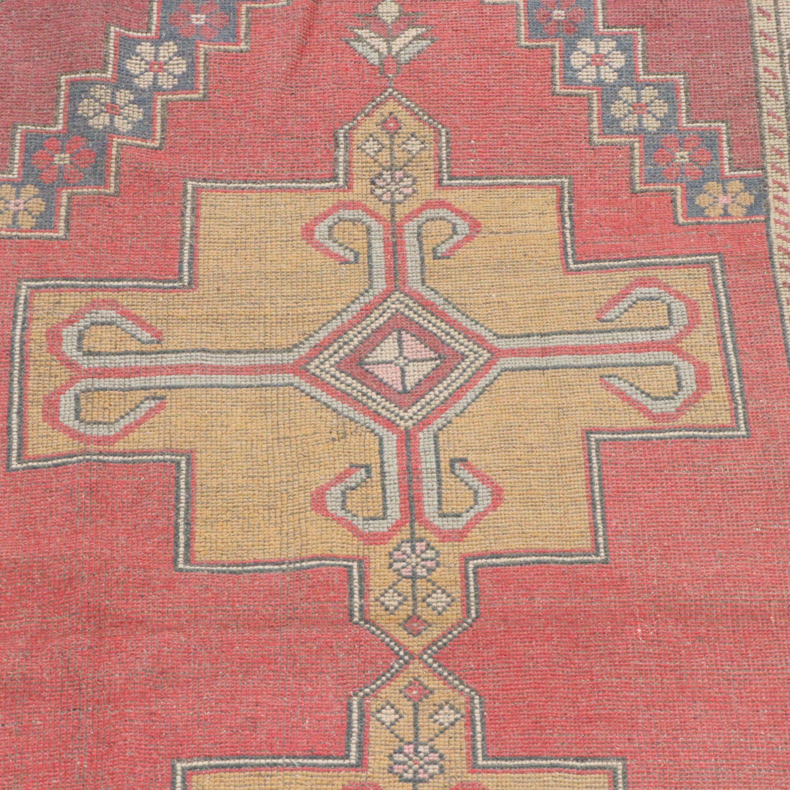 4'4 x 8'7 Hand-Knotted Turkish Anatolian Area Rug