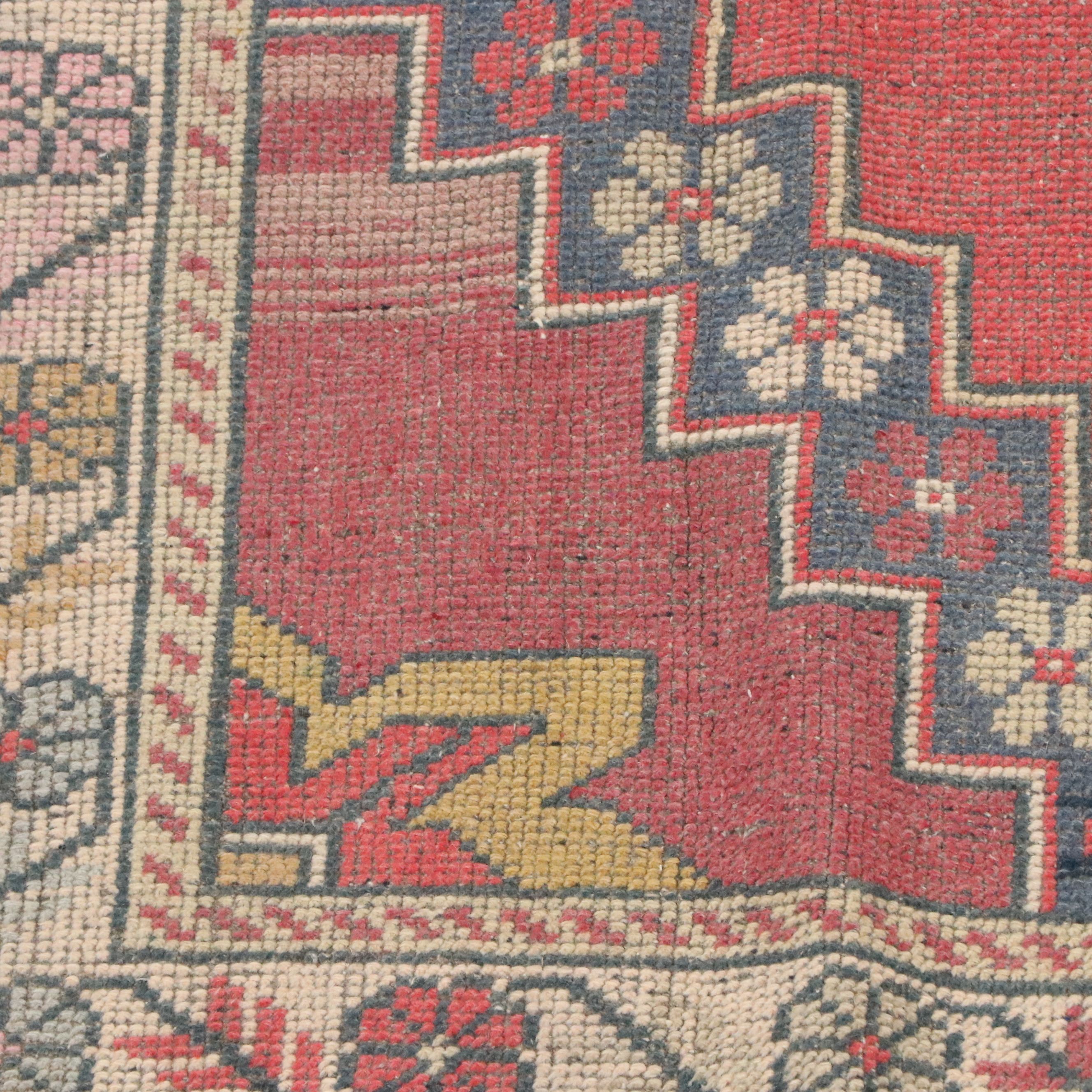 4'4 x 8'7 Hand-Knotted Turkish Anatolian Area Rug