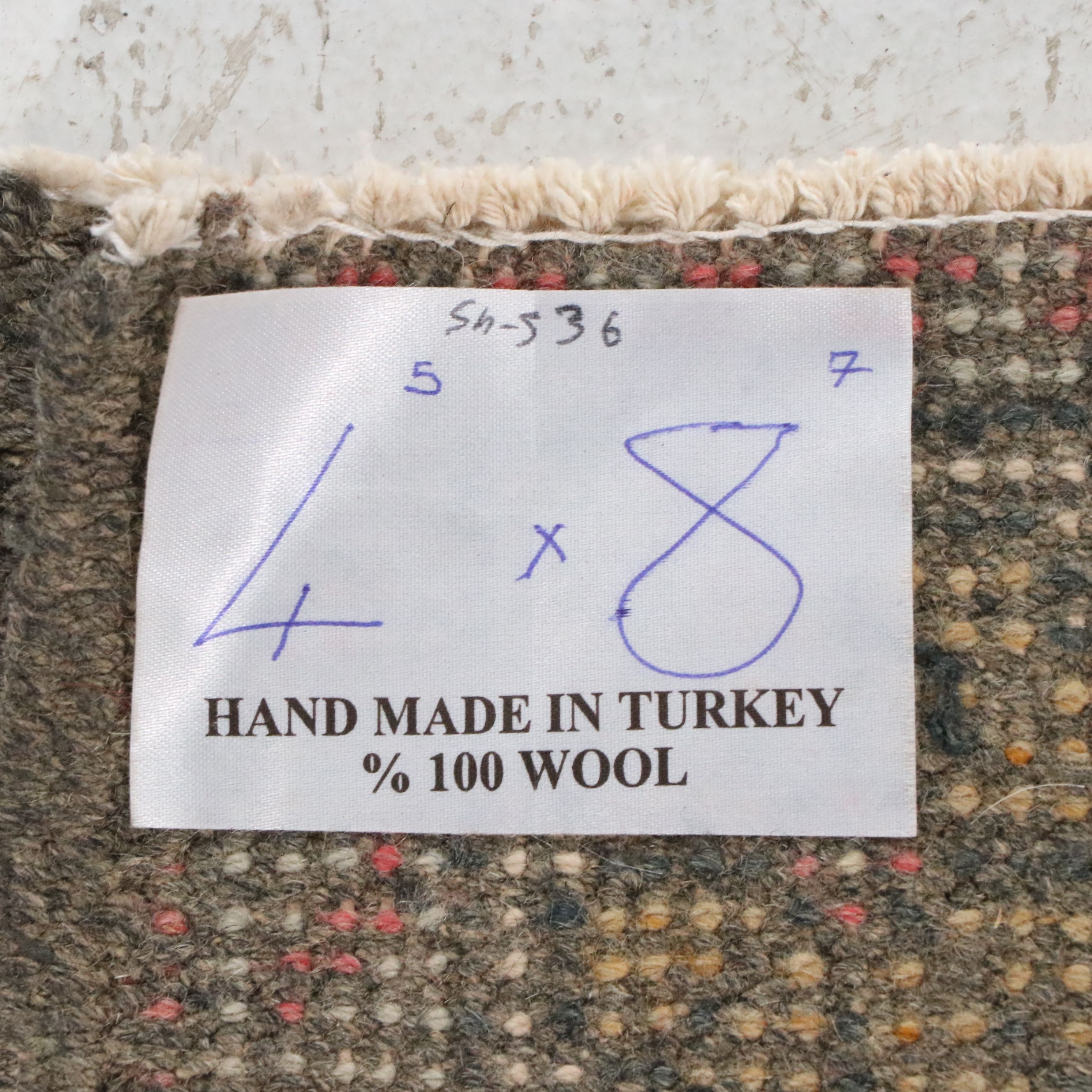 4'4 x 8'7 Hand-Knotted Turkish Anatolian Area Rug