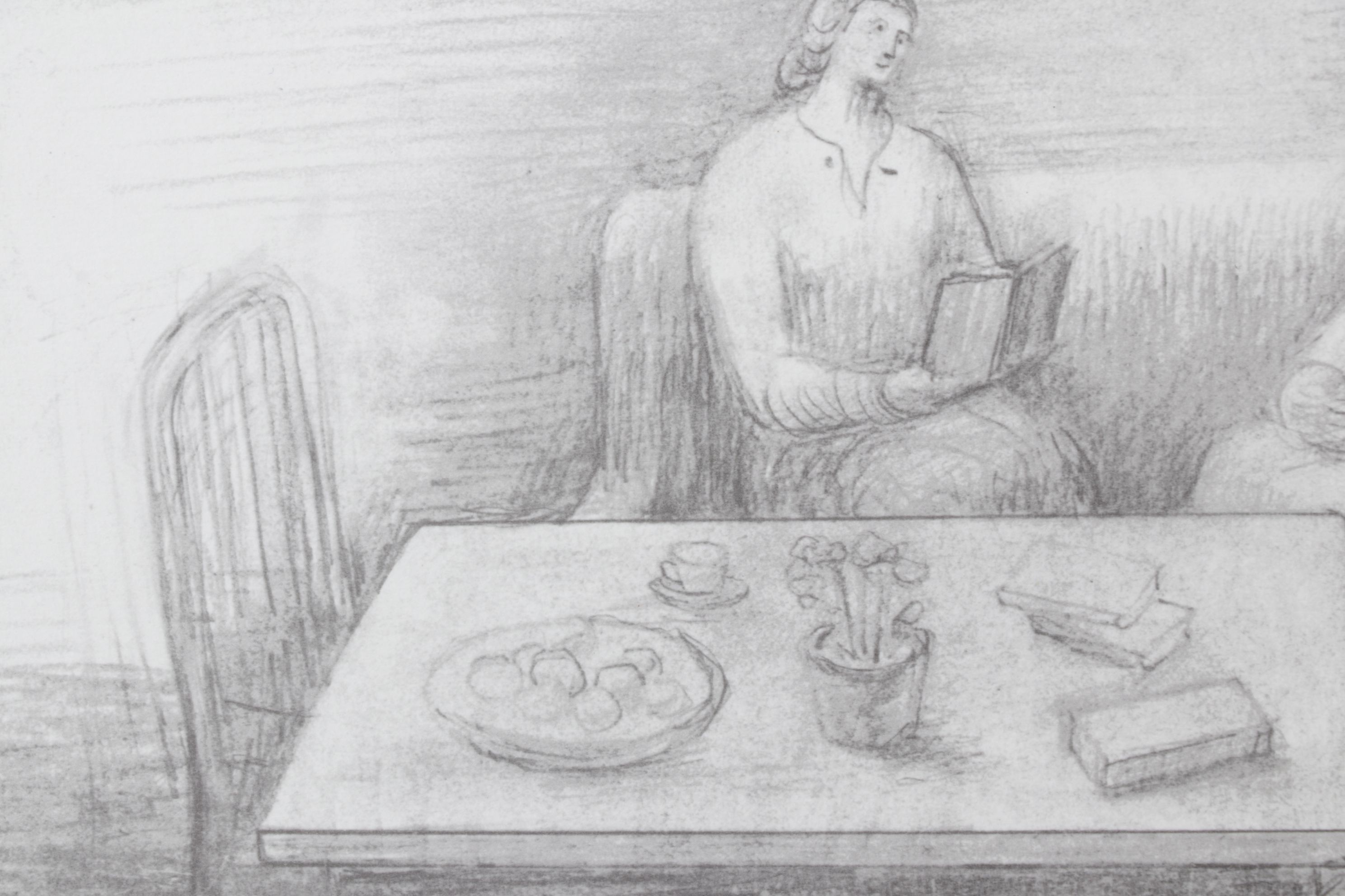 Offset Lithograph After Henry Moore "Two Women in a Sitting-Room", 1983