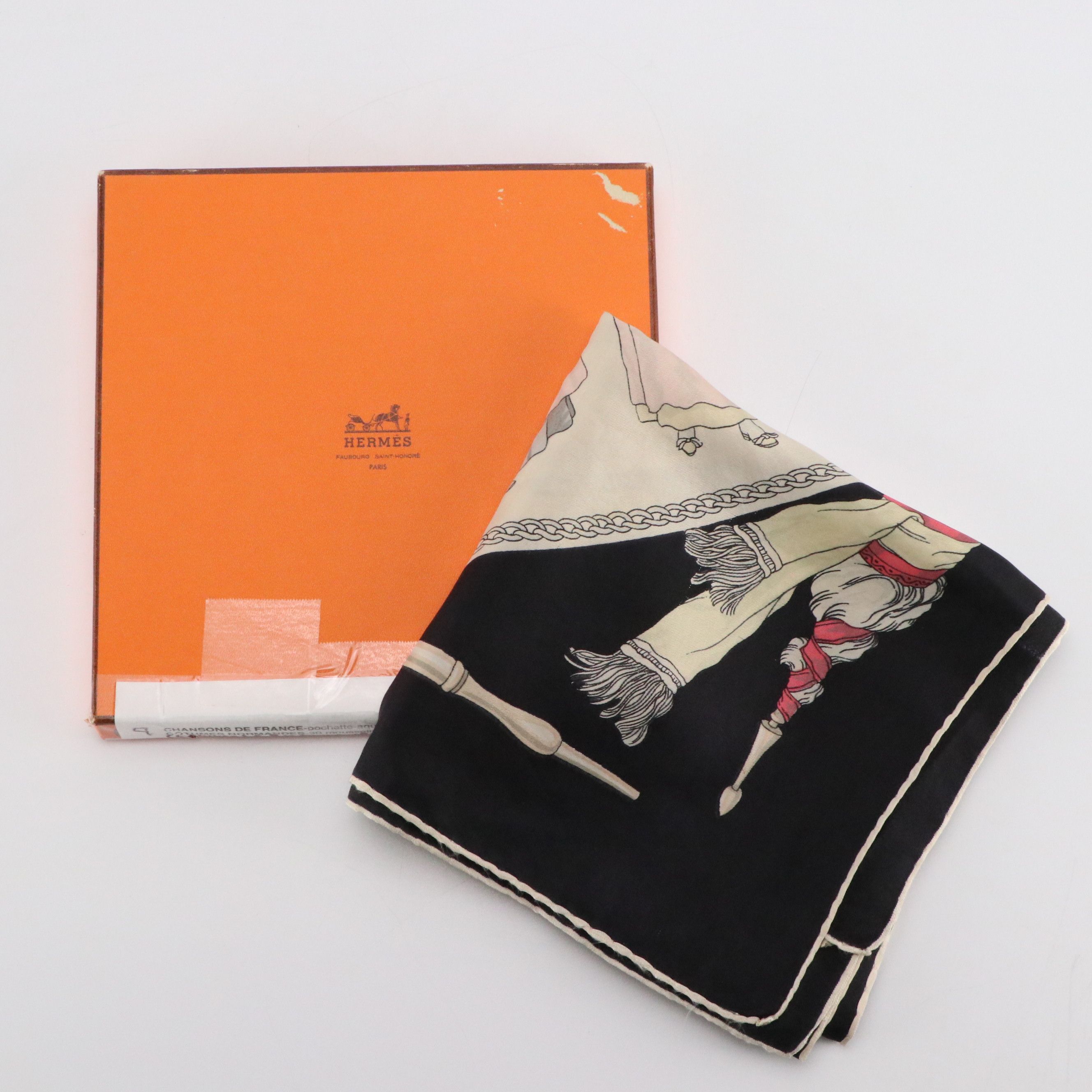 Hermès Vintage "Costumes de la Bretagne" Silk Twill Scarf 90 in Box