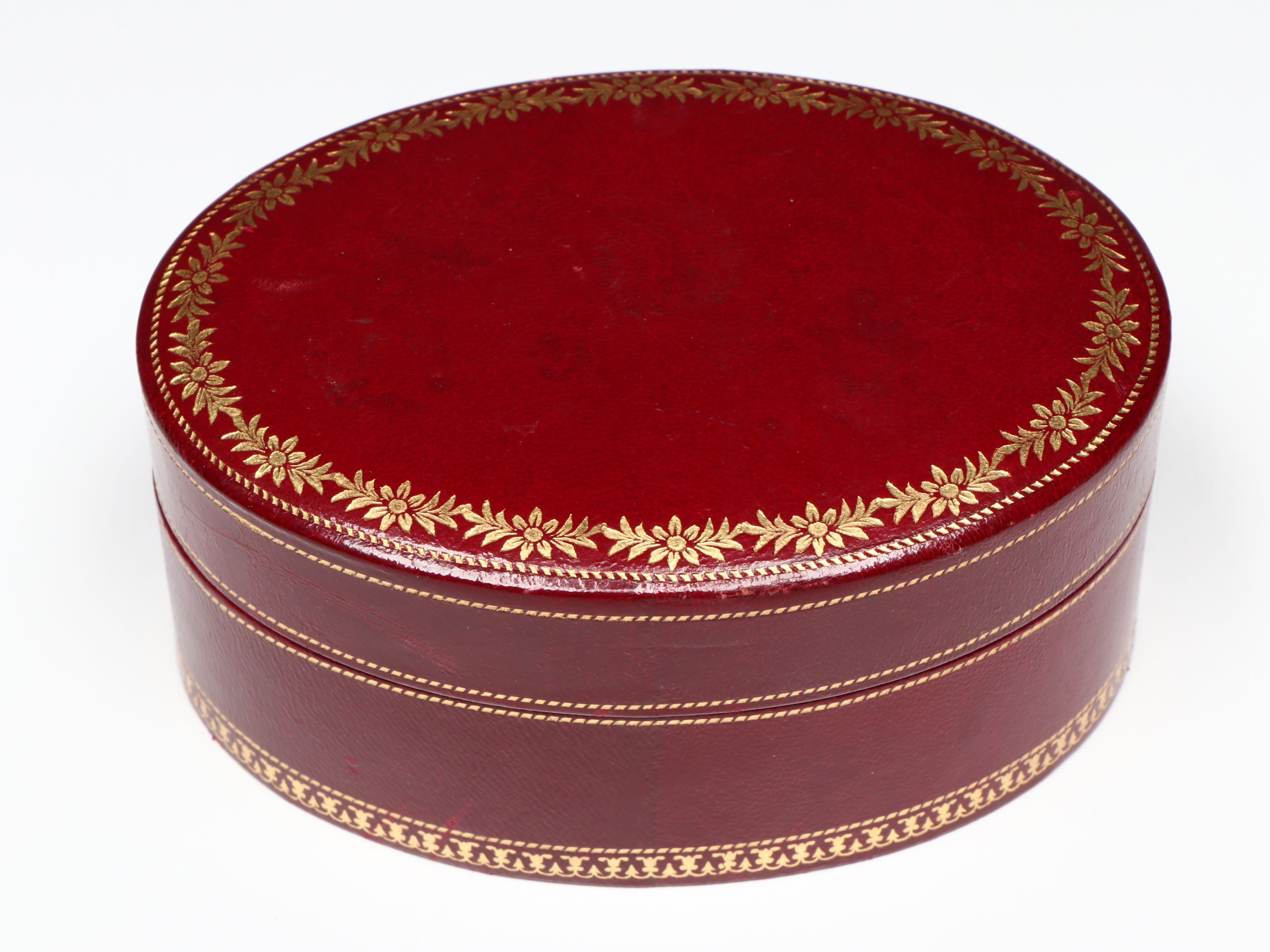 Vintage/Antique Italian Embossed Leather w/ Ostrich Boxes, Early to Mid-20th C.