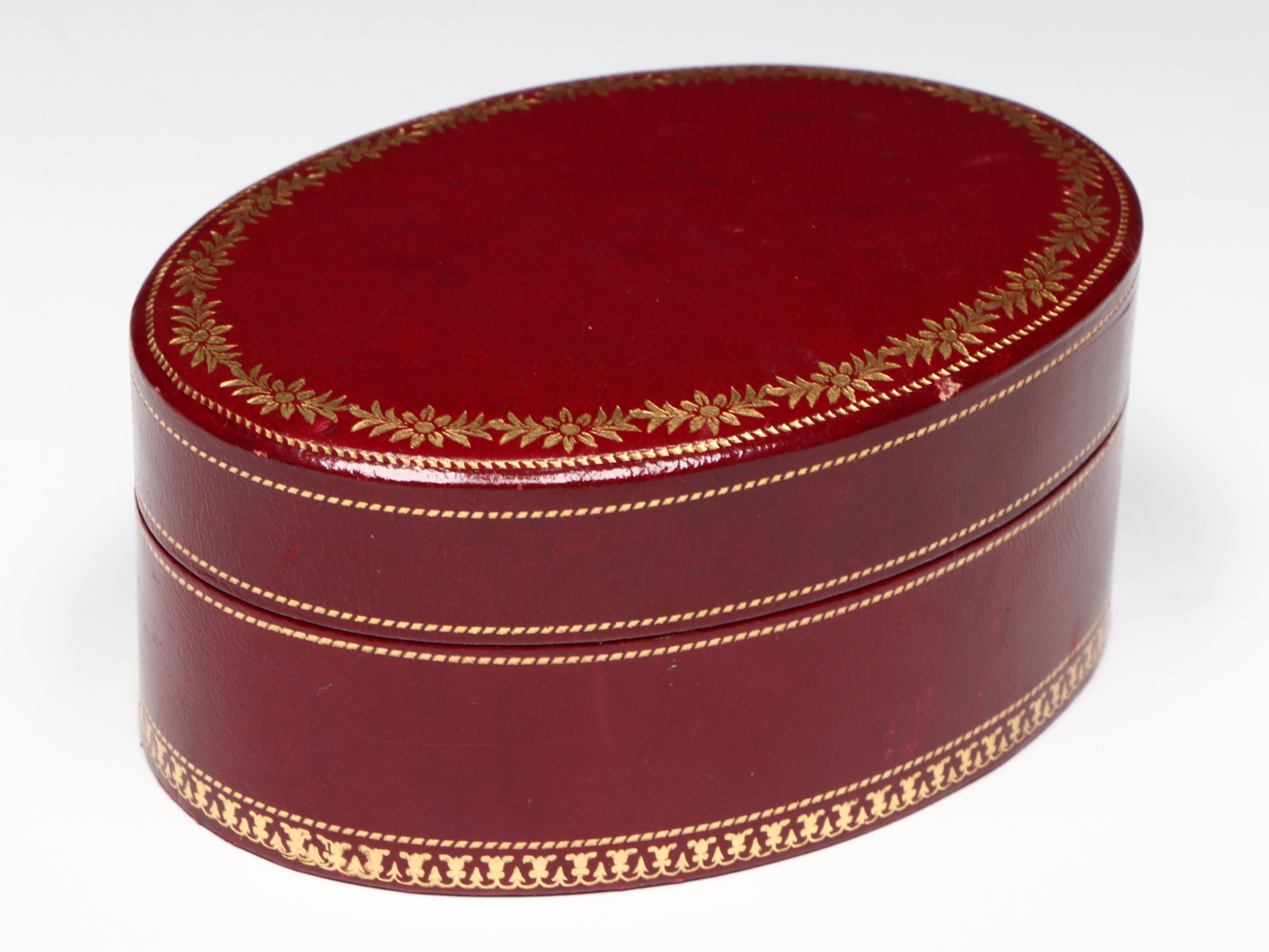 Vintage/Antique Italian Embossed Leather w/ Ostrich Boxes, Early to Mid-20th C.